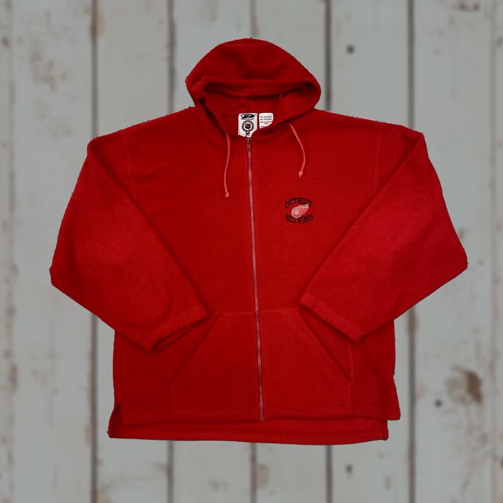 Russell Athletic VINTAGE Russell Athletic Pro Edge Detroit Red Wings Hockey NHL Hoodie Sweatshirt Zip Red Medium Mens Size US M / EU 48-50 / 2 - 1 Thumbnail