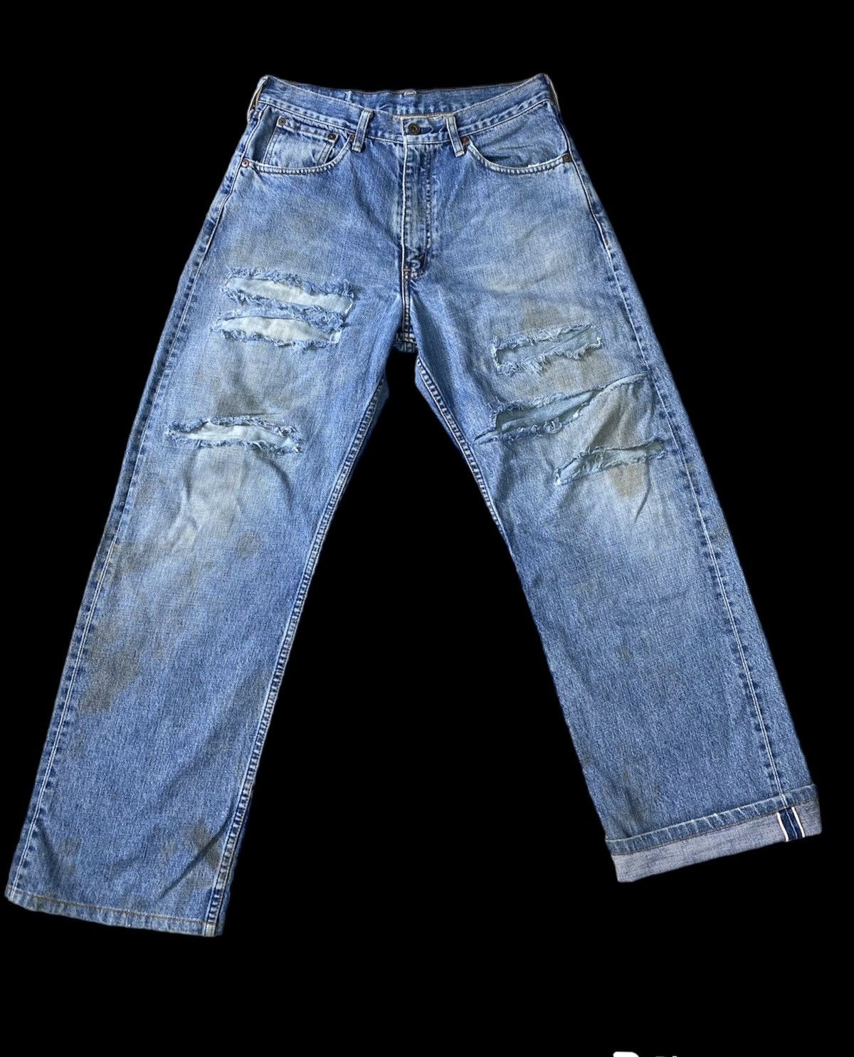 image of Distressed Denim x Levis Vintage Clothing Size 31 Levi's 504 Redline Distressed Jeans in Blue, Men'