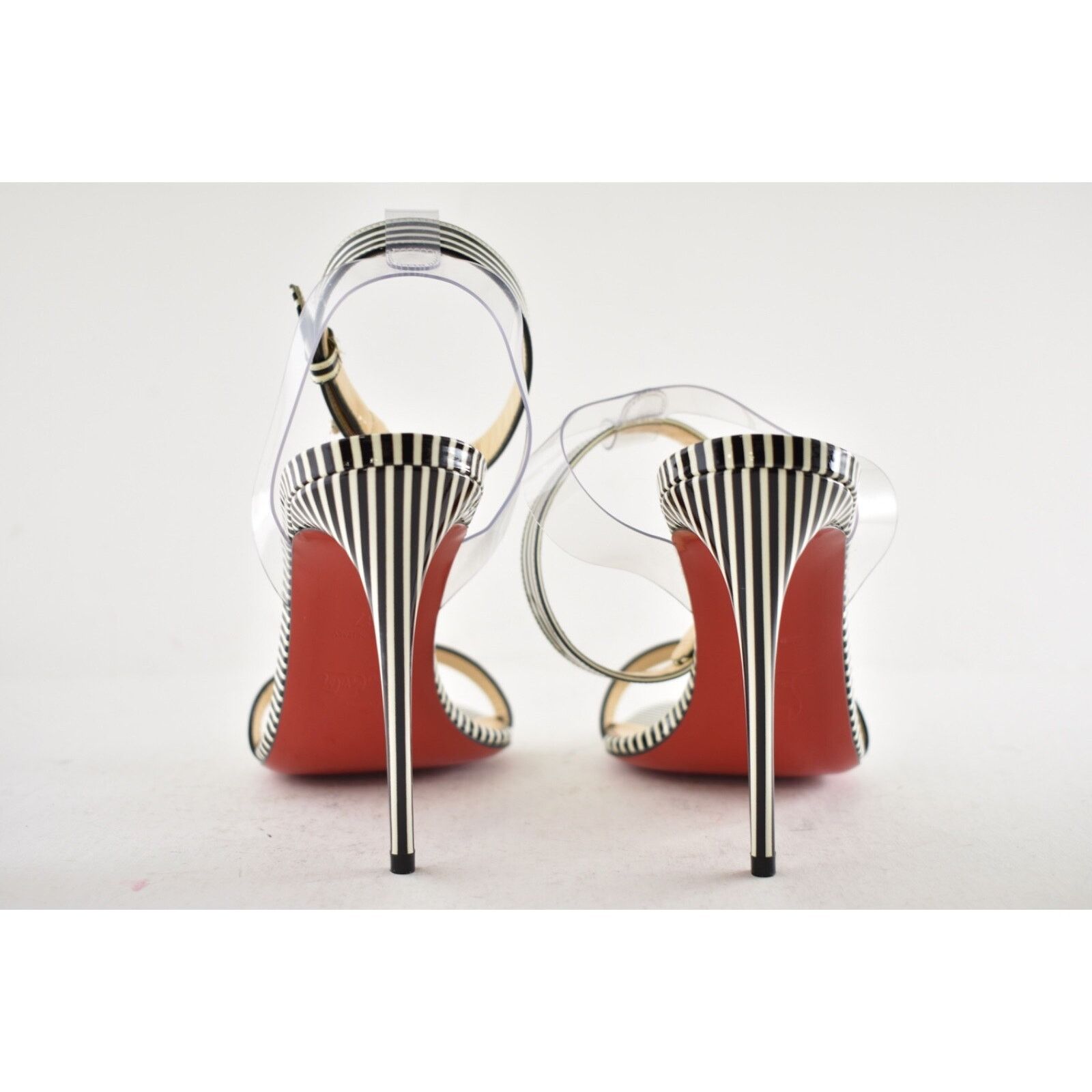 Christian Louboutin Christian Louboutin Jonatina 100 Black White Stripes Patent Size US 7 / IT 37 - 11 Thumbnail