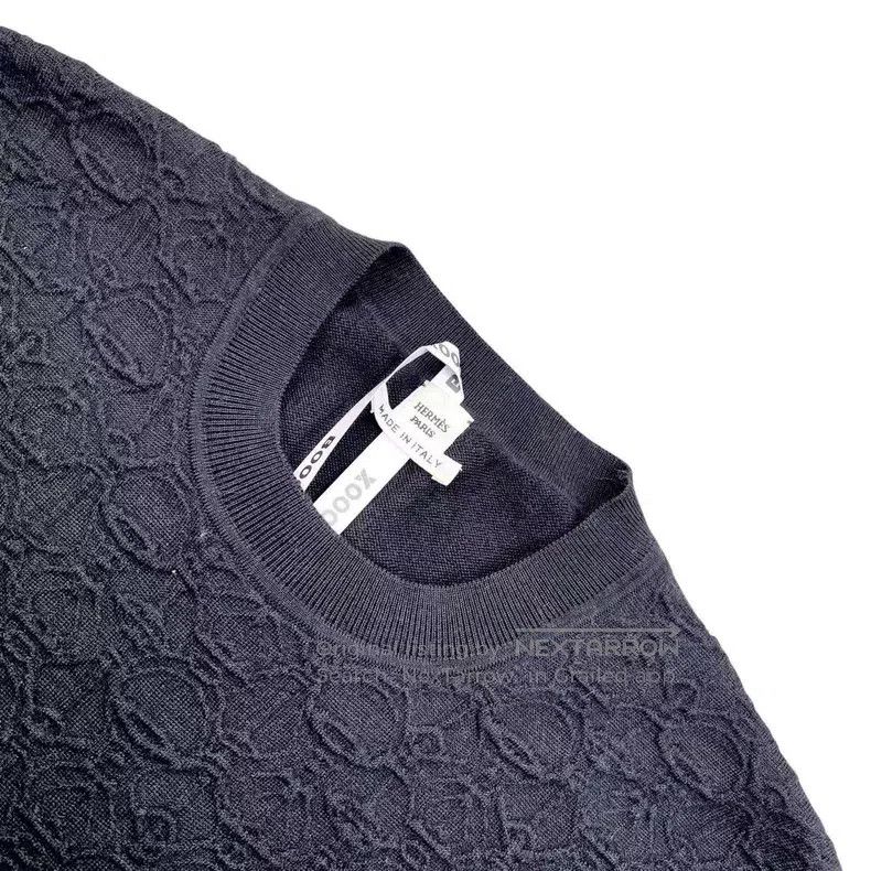 Hermes Hermes Wool Black Relief Full-Print Short Sleeve Size XS / US 0-2 / IT 36-38 - 3 Thumbnail