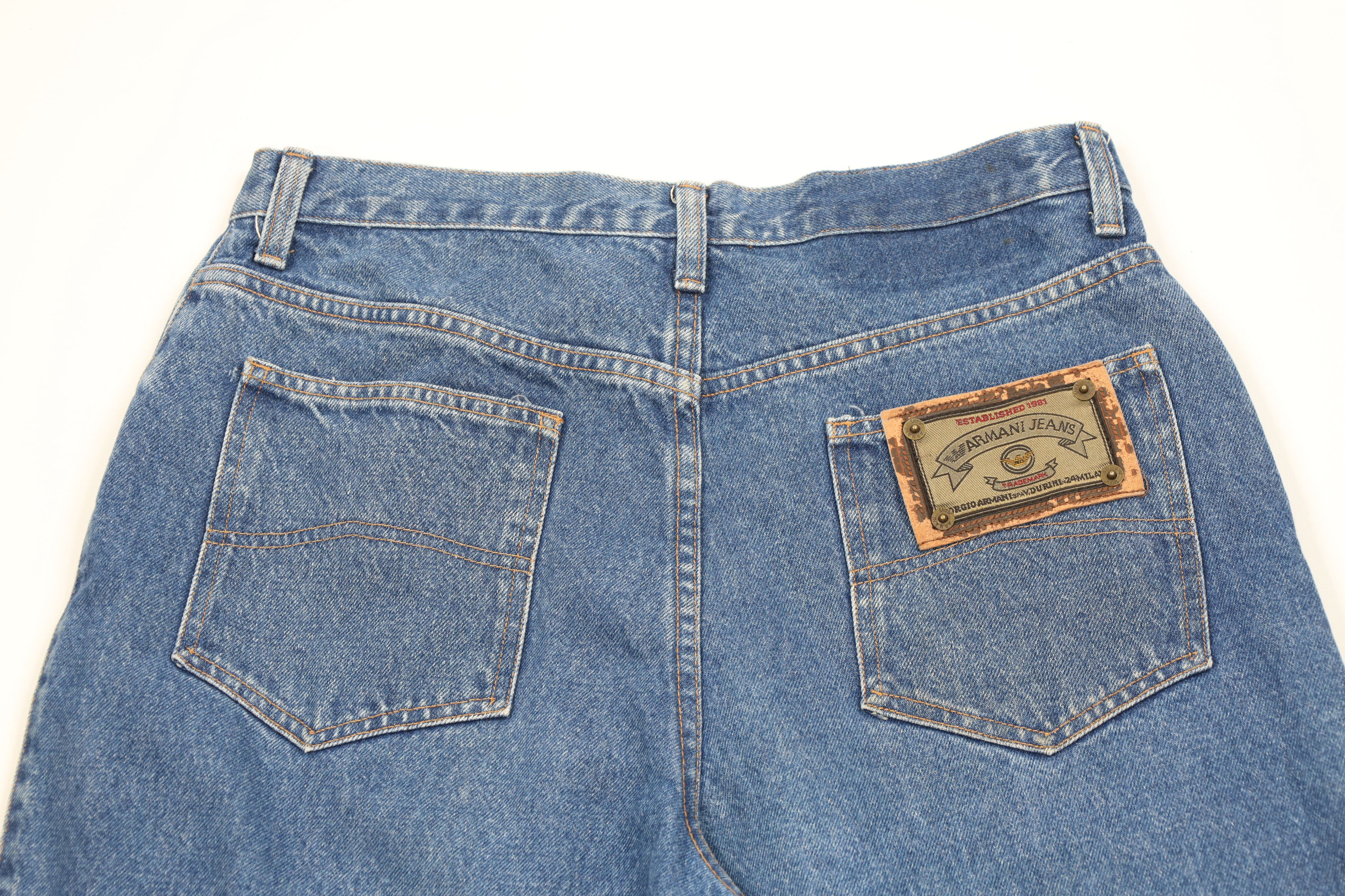 Vintage Vintage 90s Armani Jeans Spell Relaxed Tapered Leg Jeans USA Size 36" / US 14 / IT 50 - 11 Thumbnail