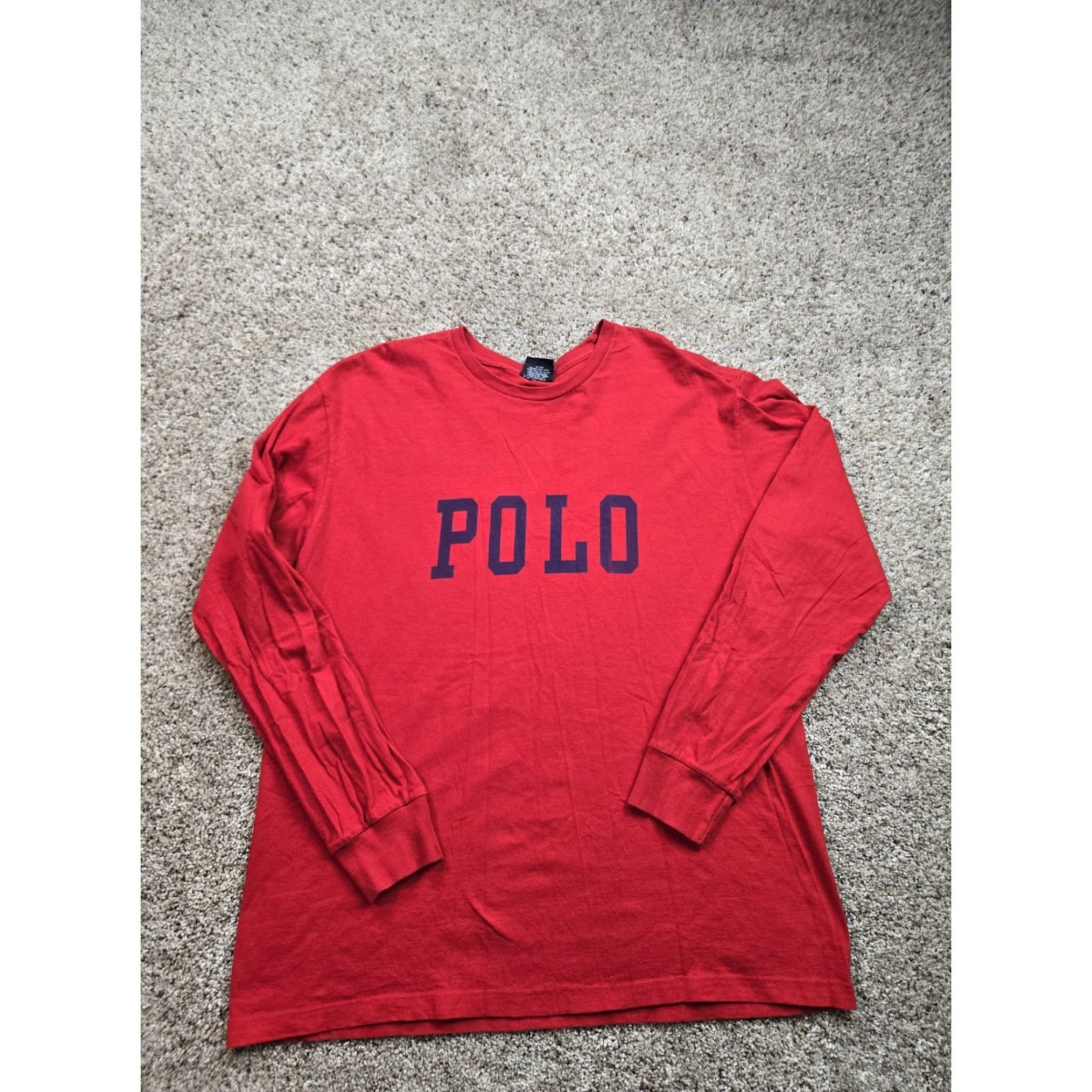 Vintage VINTAGE Polo Sport Shirt Mens M Red 90s USA Crew Neck Long Sleeve T-Shirt Logo Cotton Polo Sport Size US M / EU 48-50 / 2 - 2 Thumbnail