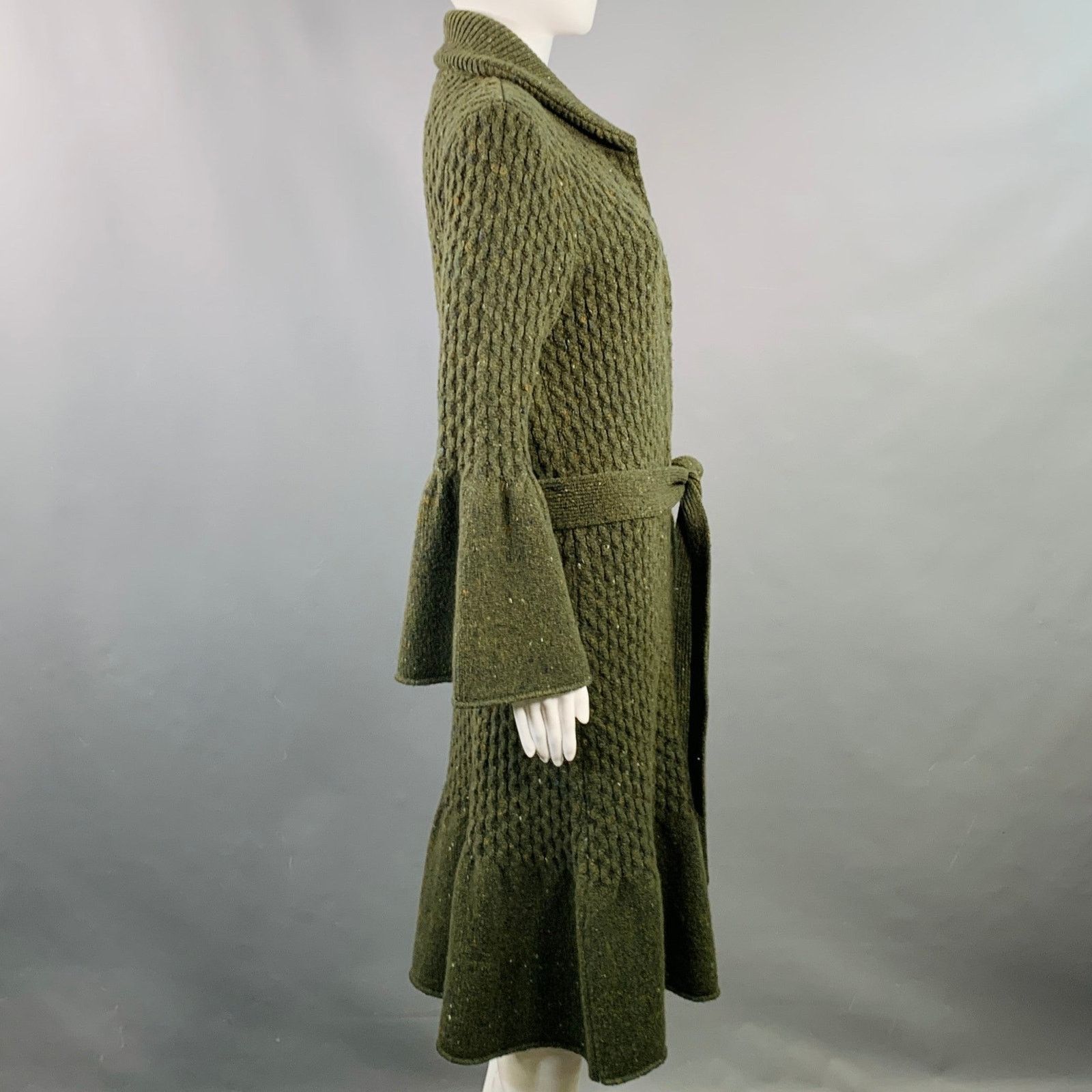 Carolina Herrera CAROLINA HERRERA Size XS Wool Cashmere Blend Cable Knit Coat Size XS / US 0-2 / IT 36-38 - 3 Thumbnail