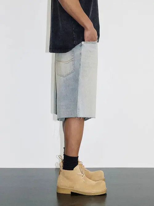 Japanese Brand Street washed hip hop skateboard denim shorts Size US 34 / EU 50 - 4 Thumbnail