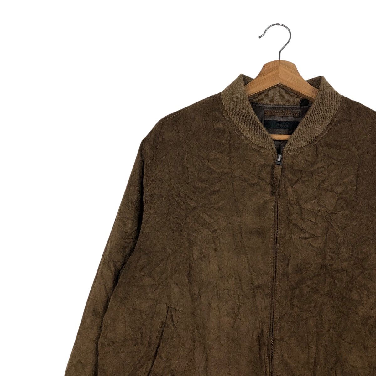 Japanese Brand 📌Rich Brown Vintage Bomber Biker Jacket Uniqlo Issey Miyake Size US XL / EU 56 / 4 - 8 Thumbnail