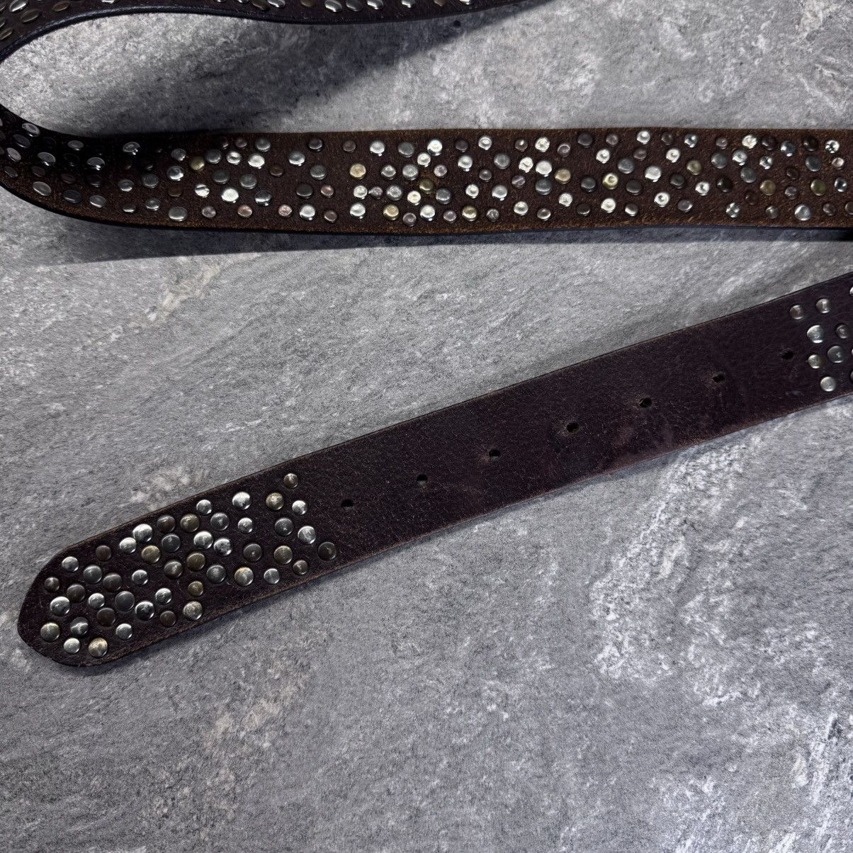 Hysteric Glamour Vintage Rhinestones Leather Belt Cowboy style metal logo y2k Size ONE SIZE - 3 Thumbnail