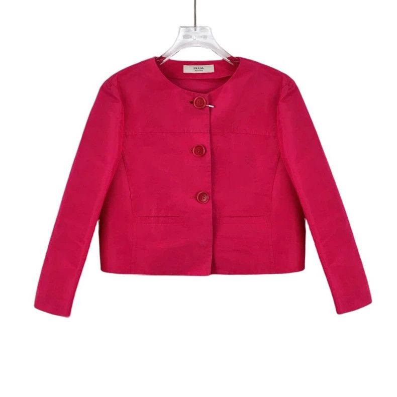 Prada Prada Pink round-neck single-breasted long-sleeved jacket Size M / US 6-8 / IT 42-44 - 1 Thumbnail