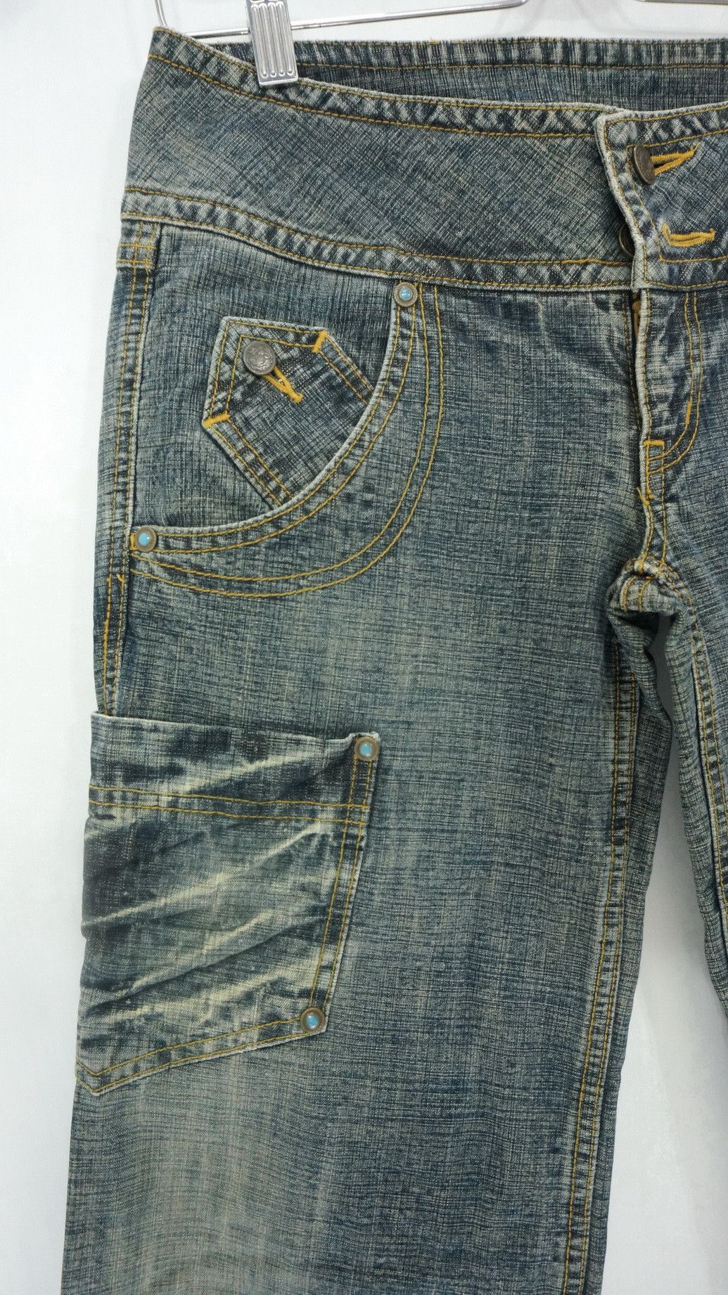 Japanese Brand Japan Wide Leg Multi Pocket Womens Jeans Size 27" / US 4 / IT 40 - 4 Thumbnail