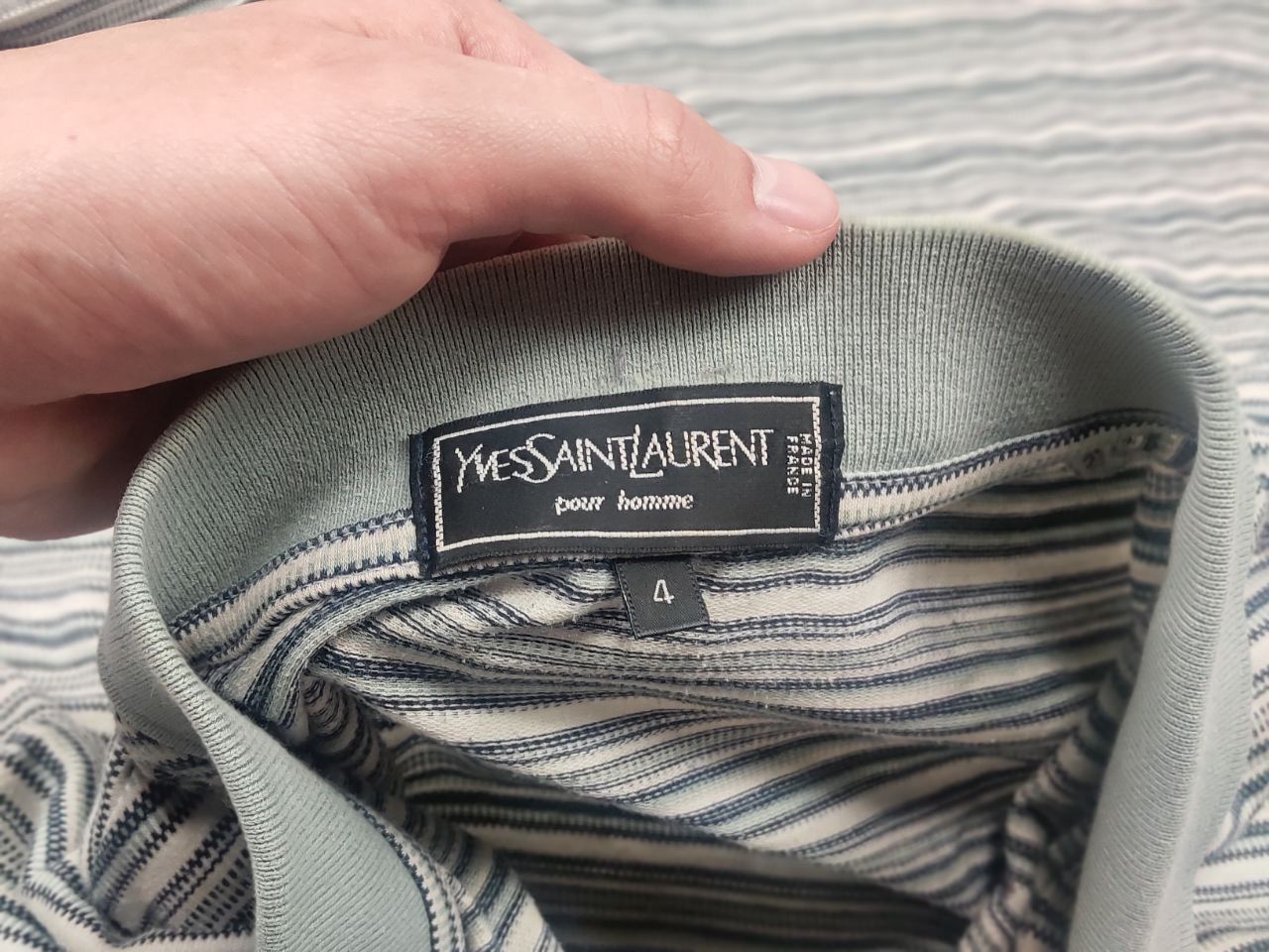 Yves Saint Laurent Vintage 80 -90's Yves Saint Laurent Pour Homme Polo Shirt Size US L / EU 52-54 / 3 - 15 Thumbnail