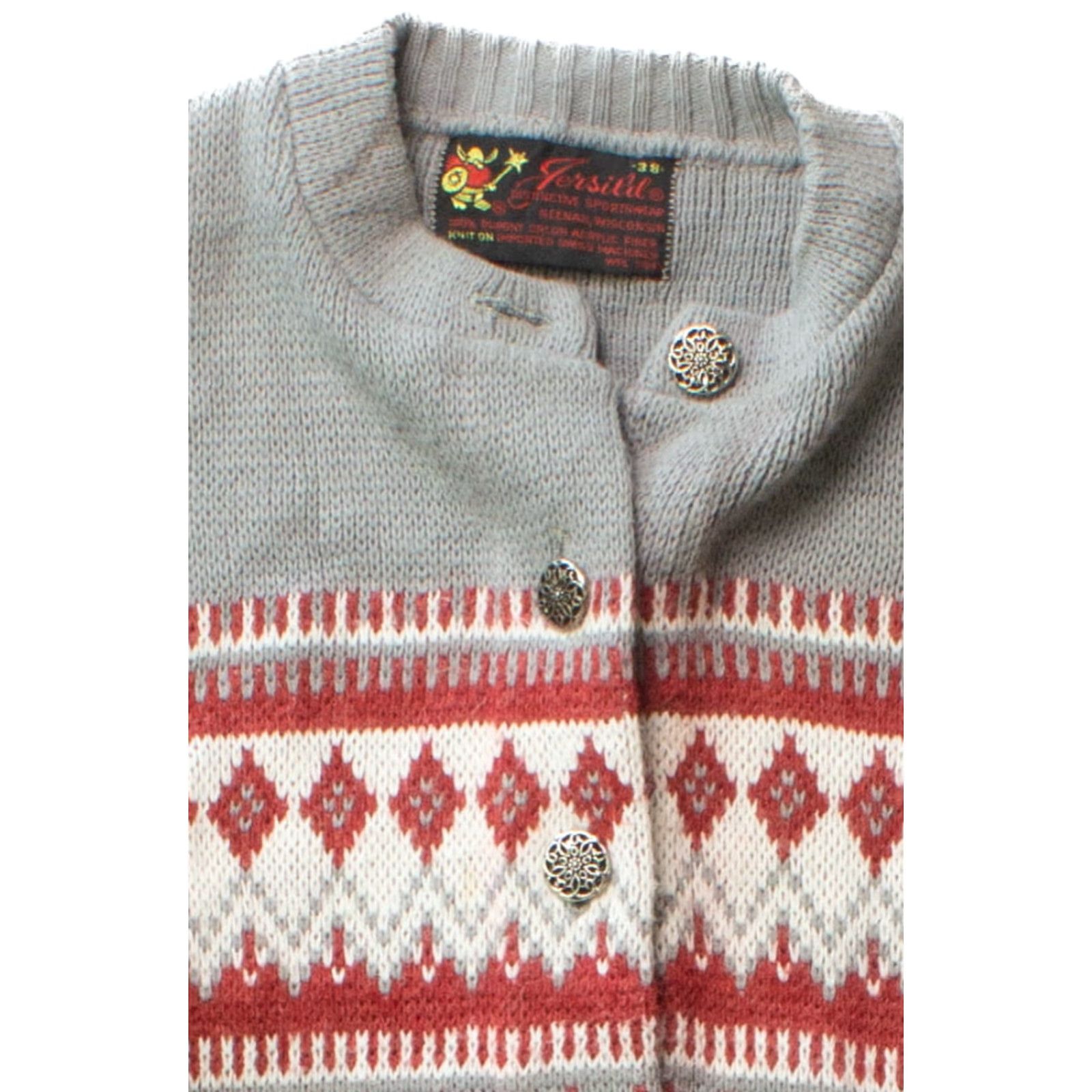 Vintage VINTAGE Jersild Cardigan Sweater Shirt Adult Medium Red 1980s Mens Women Girls Unisex 18” Chest 24” Length Acrylic Size M / US 6-8 / IT 42-44 - 3 Thumbnail