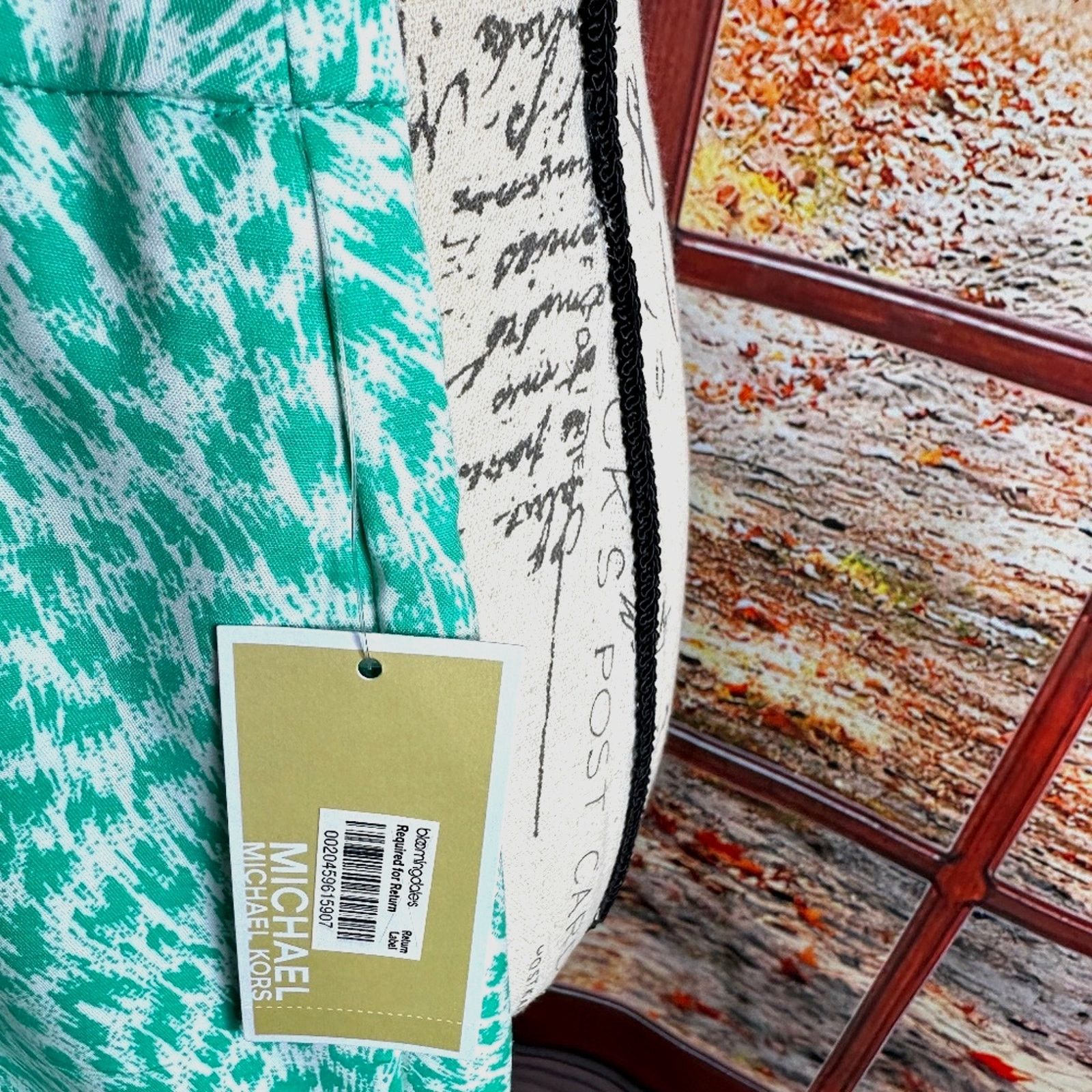 Michael Kors Michael Kors Cheetah Print Skirt Green and White size 14 Size 36" / US 14 / IT 50 - 12 Thumbnail