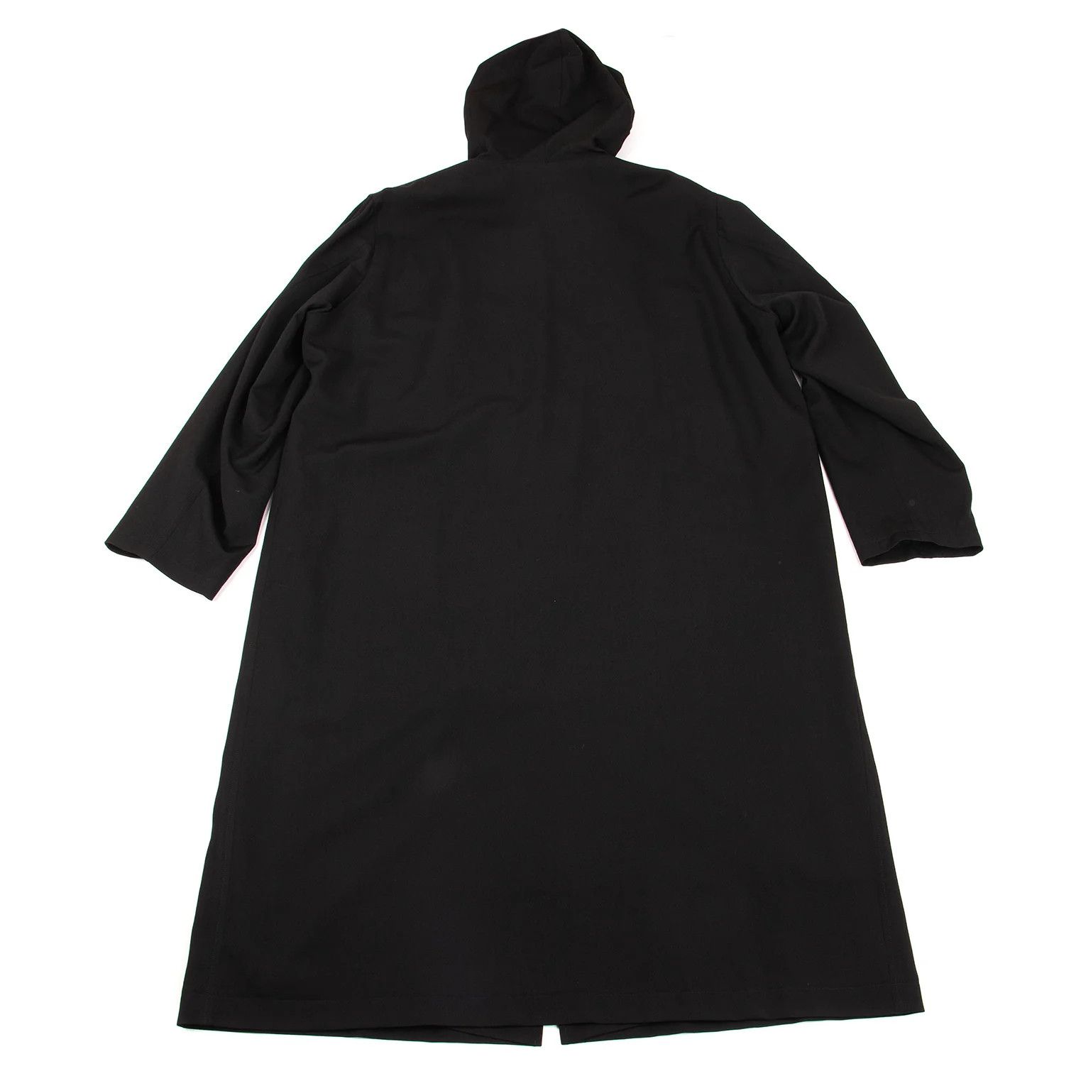 Yohji Yamamoto Yohji Yamamoto Black Wool Gabardine Long Coat Size US L / EU 52-54 / 3 - 12 Thumbnail