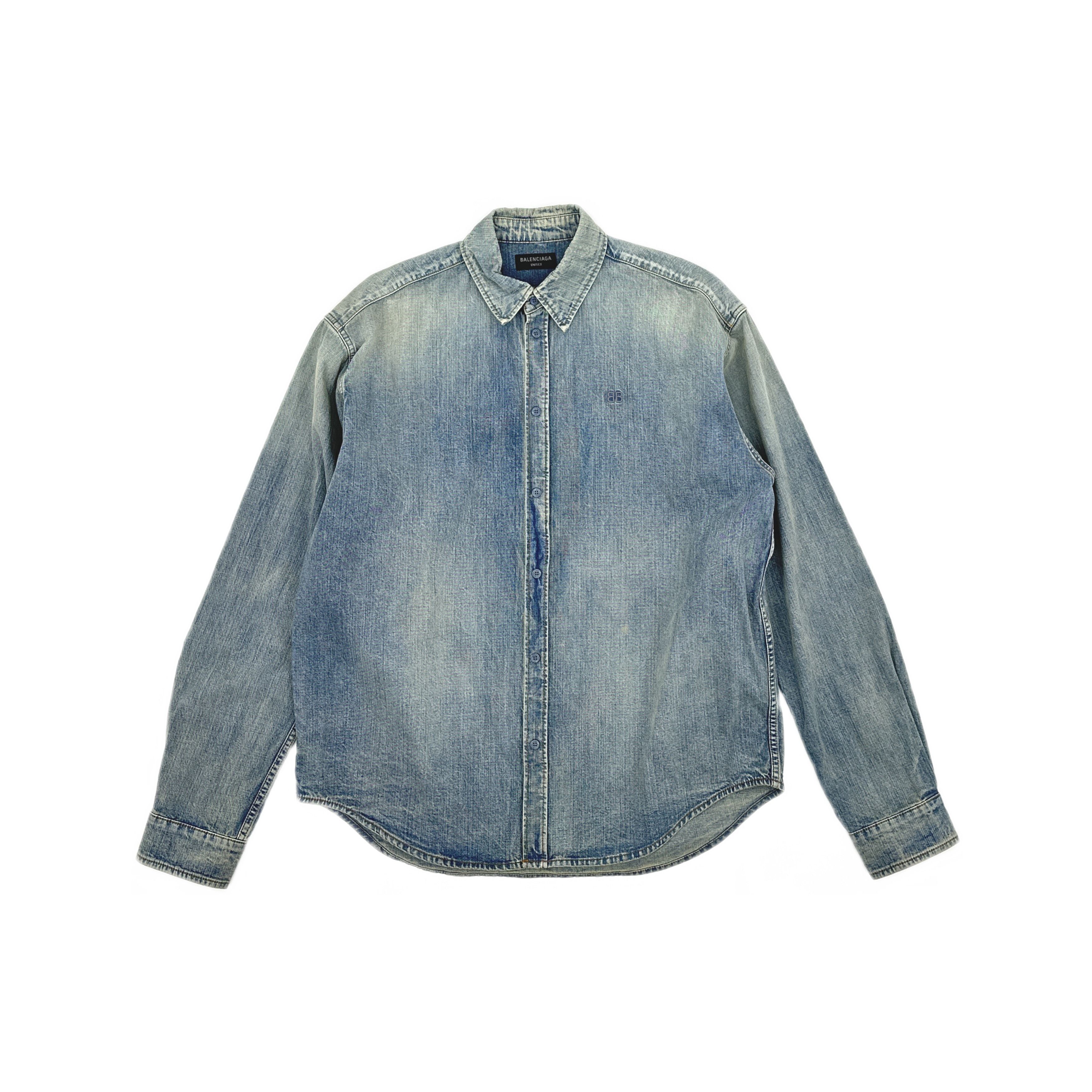 Balenciaga Balenciaga BB Embroidered Denim Shirt XS Size US XS / EU 42 / 0 - 1 Thumbnail