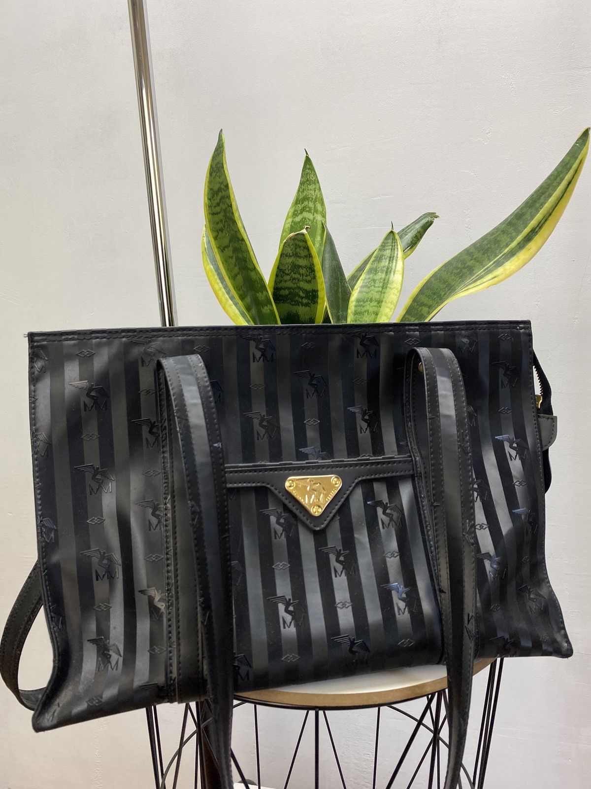 MCM MAISON MOLLERUS Luxury Monogram Handle Bag Black Vintage Size ONE SIZE - 18 Thumbnail