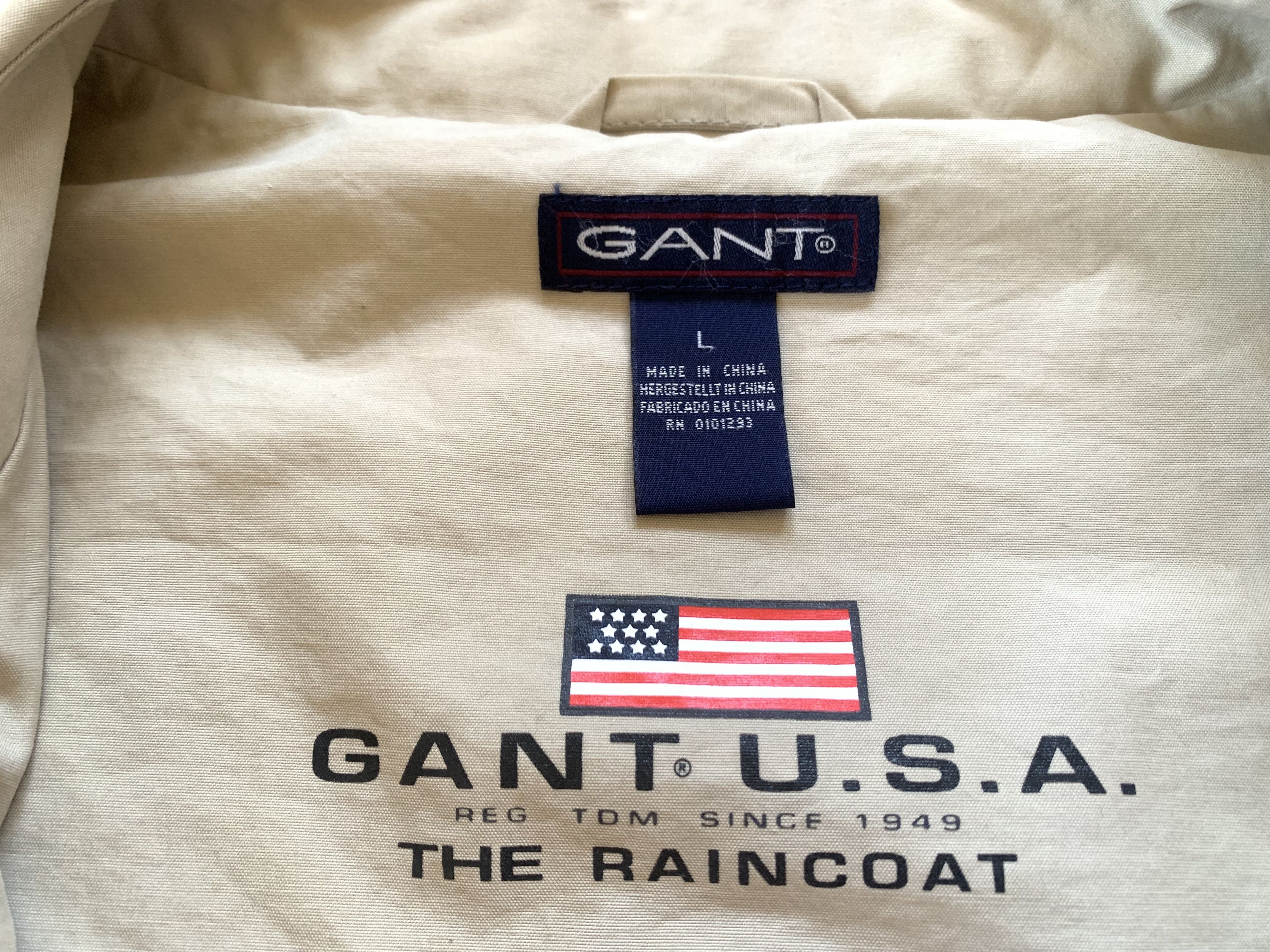Gant Mens Vintage Gant USA The Raincoat Trench Overcoat Size US L / EU 52-54 / 3 - 5 Thumbnail