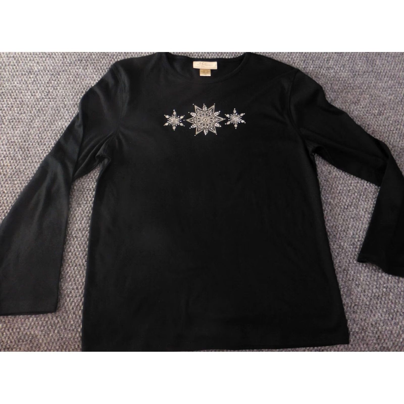 Vintage M&C Sportswear Sweatshirt Womens Pullover L Black Crew Neck Zip Stretch Logo Designer Activewear Size L / US 10 / IT 46 - 4 Thumbnail