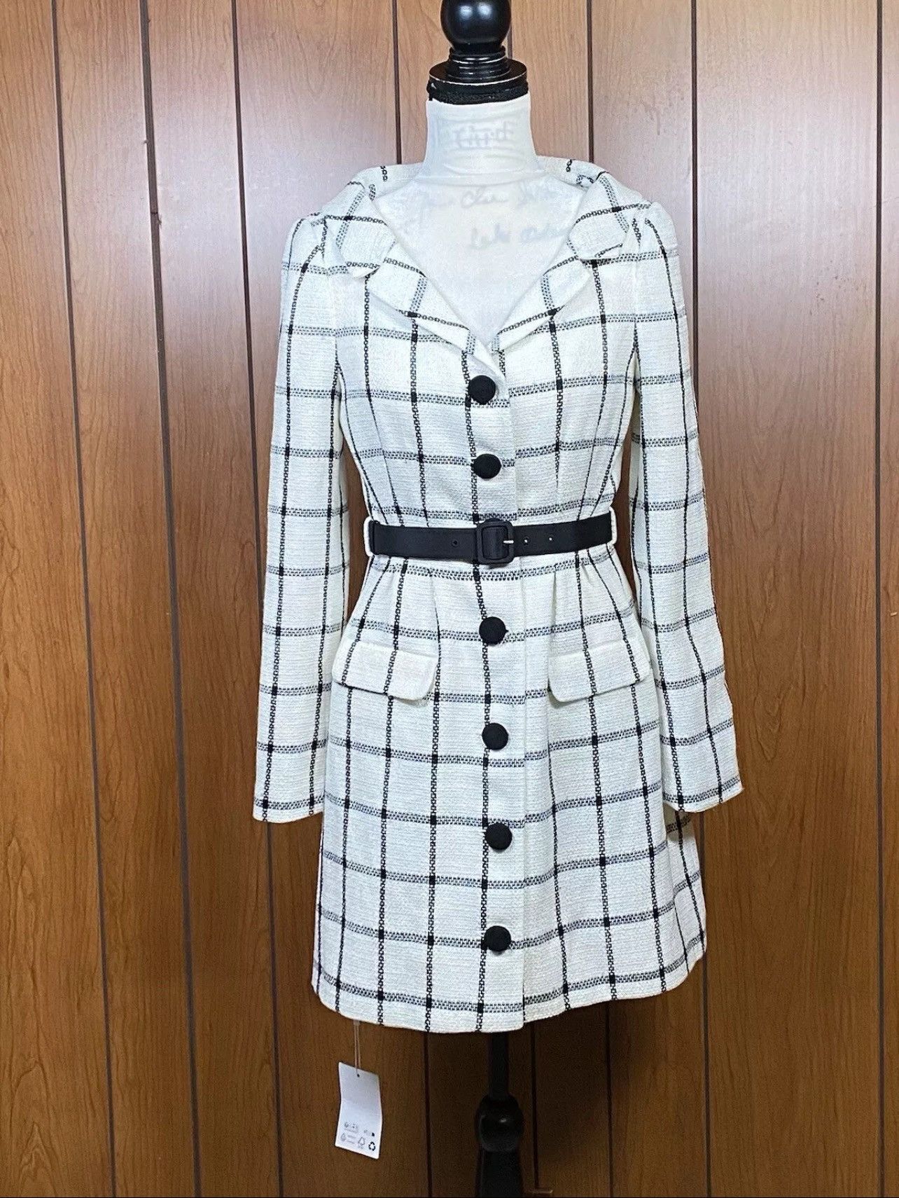 Self-Portrait Self-Portrait Checkered Belted Minidress size 8 Size M / US 6-8 / IT 42-44 - 1 Thumbnail