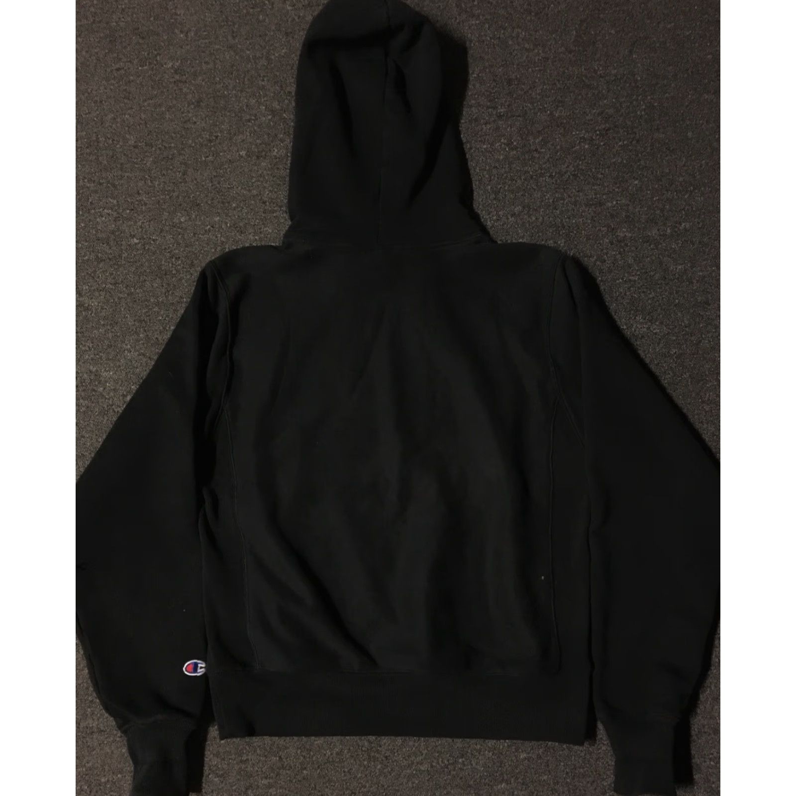 Champion Champion Hoodie S Black Distressed Faded Reverse Weave Grunge Surf Skate Track 90s Vintage Mens Size US S / EU 44-46 / 1 - 7 Thumbnail