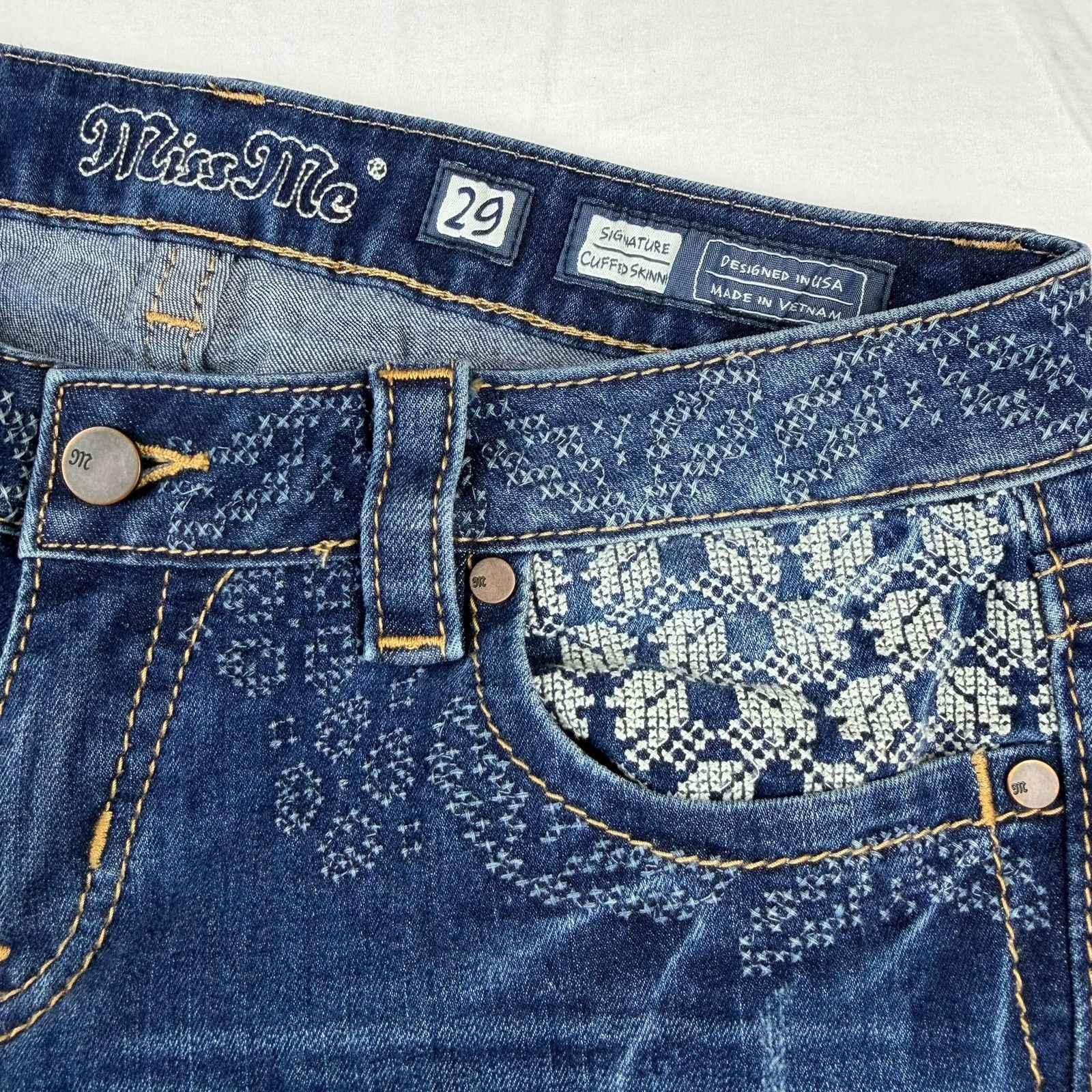 Miss Me Miss Me Signature Cuffed Skinny Jeans Size 29 Size 29" - 4 Thumbnail
