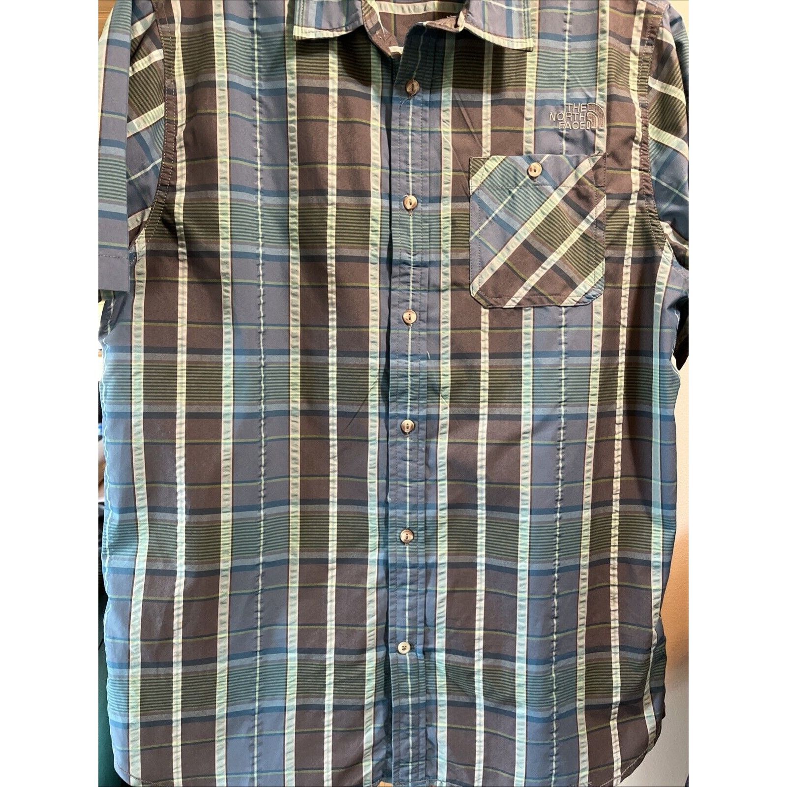 The North Face The North Face Men Shirt L Blue Plaid Button Up Short Sleeve Size US L / EU 52-54 / 3 - 7 Thumbnail
