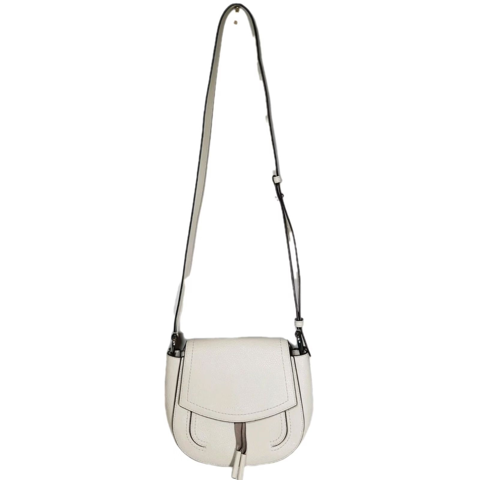 Marc Jacobs Marc Jacobs Maverick Shoulder Bag Cream Pebbled Leather Flap Front Saddle Bag Womens medium Canvas Leather EUC Size ONE SIZE - 4 Thumbnail
