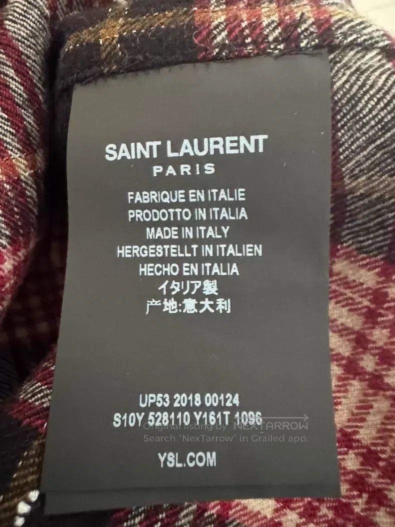 Saint Laurent Paris Saint Laurent Paris Black and Red Plaid Semi-Zip Old Faded Size US XS / EU 42 / 0 - 6 Thumbnail