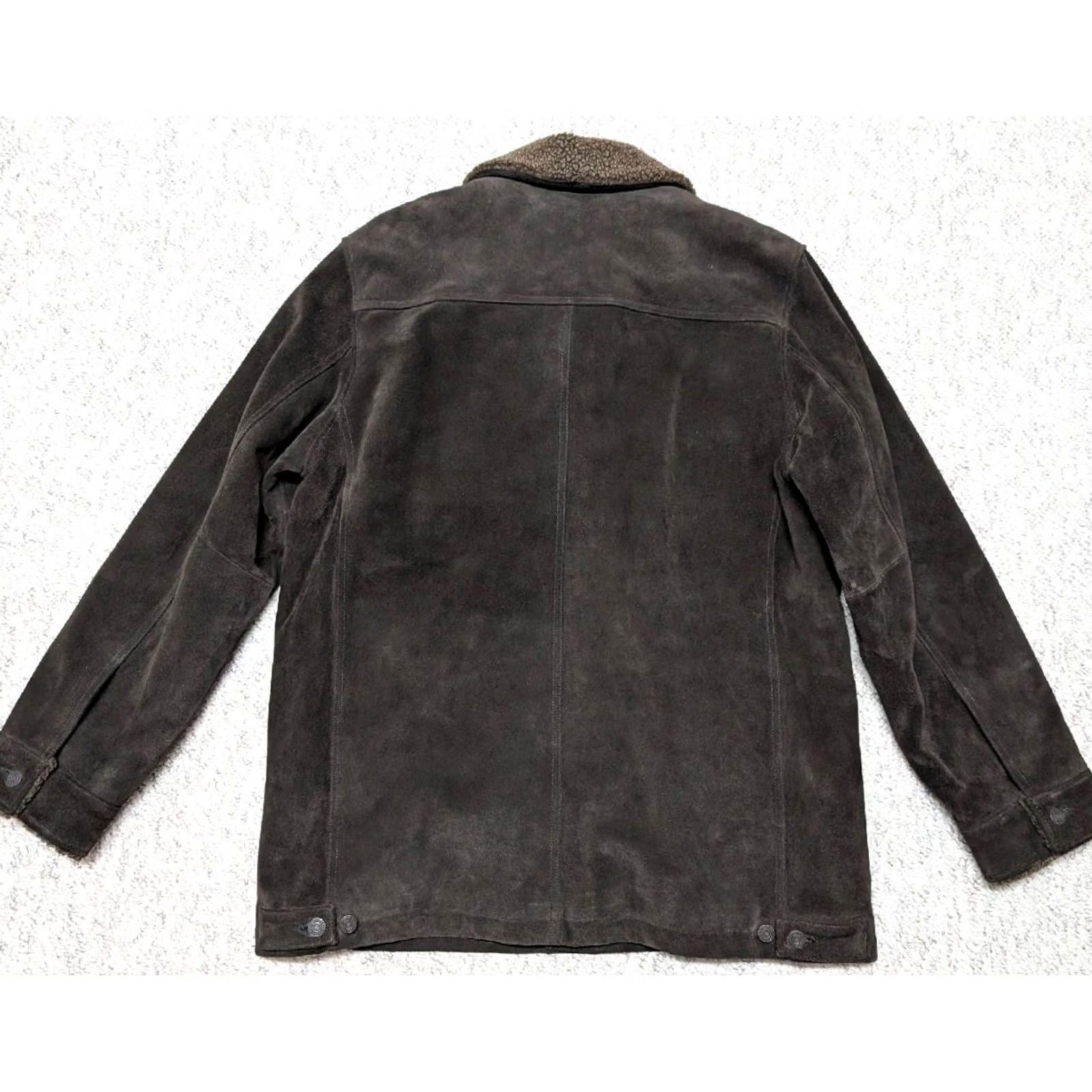 Gap VINTAGE GAP Leather Jacket TRUCKER Men's L Brown Suede Cowhide Wool Sherpa Collar 70s 80s Western Style Size US L / EU 52-54 / 3 - 2 Thumbnail