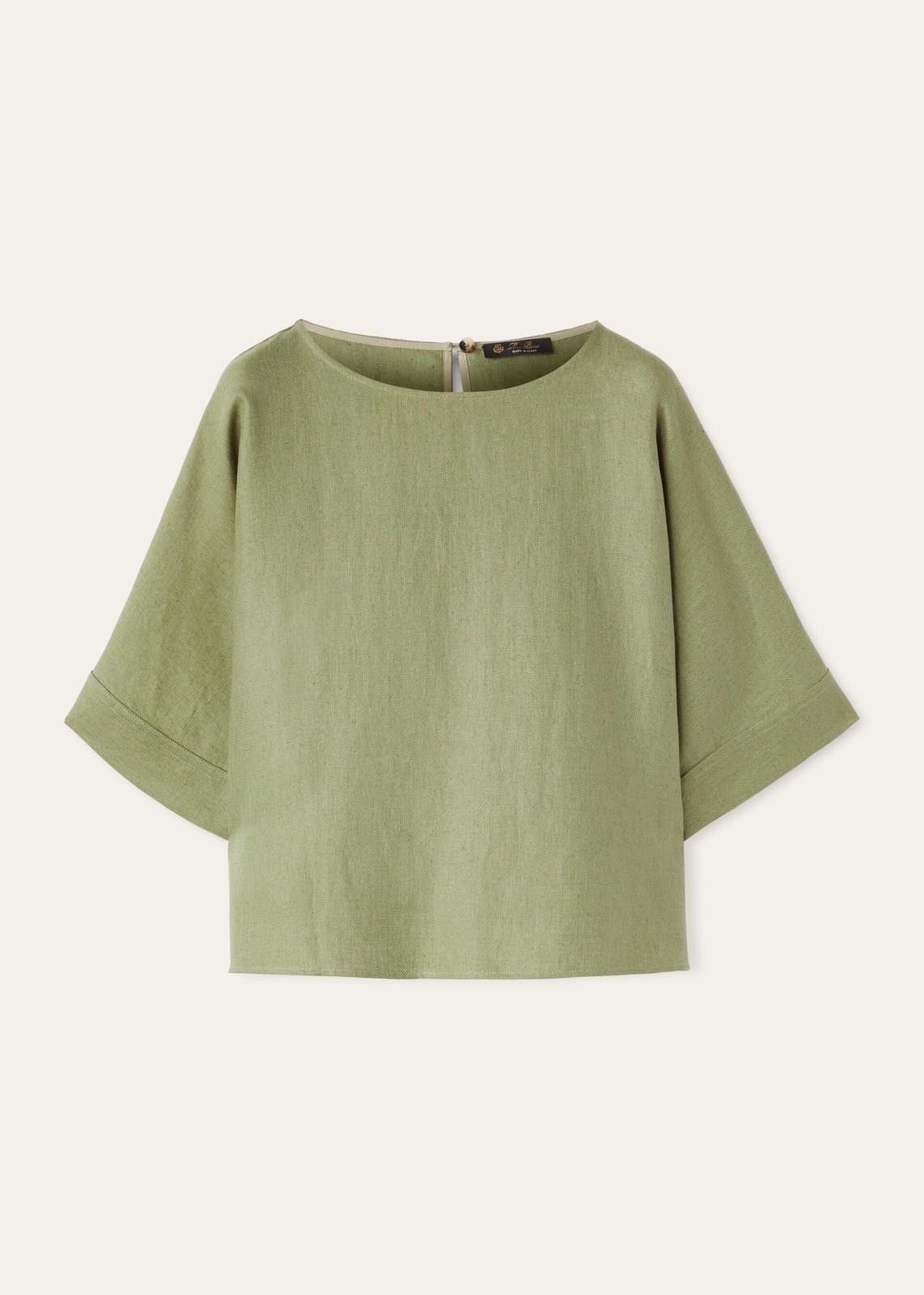 Loro Piana o1srvl11e0725 FAO0486 Cropped T-Shirt in Green Size M / US 6-8 / IT 42-44 - 1 Thumbnail