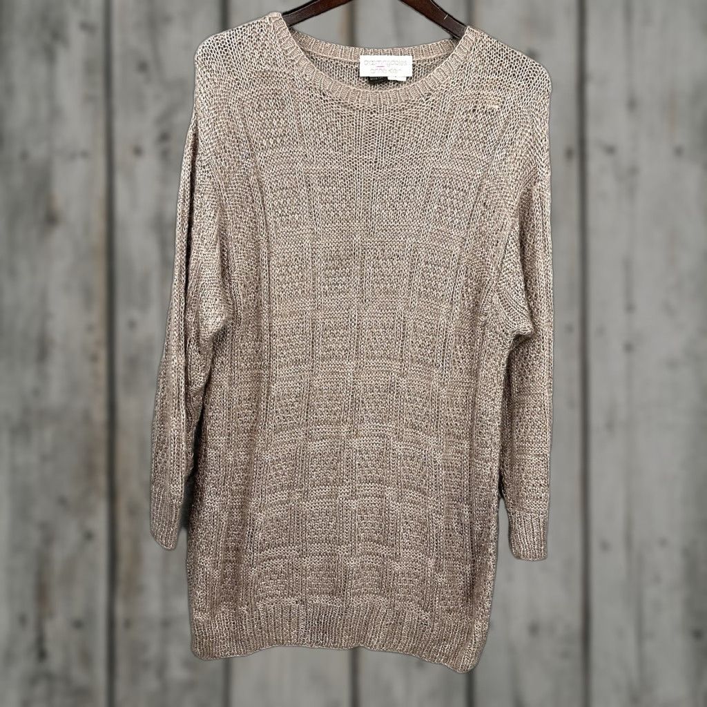 Anne Klein Anne Klein Bloomingdales Sweater Womens L Beige y2k Oversize Mohair Silk Blend Quiet Size L / US 10 / IT 46 - 1 Thumbnail