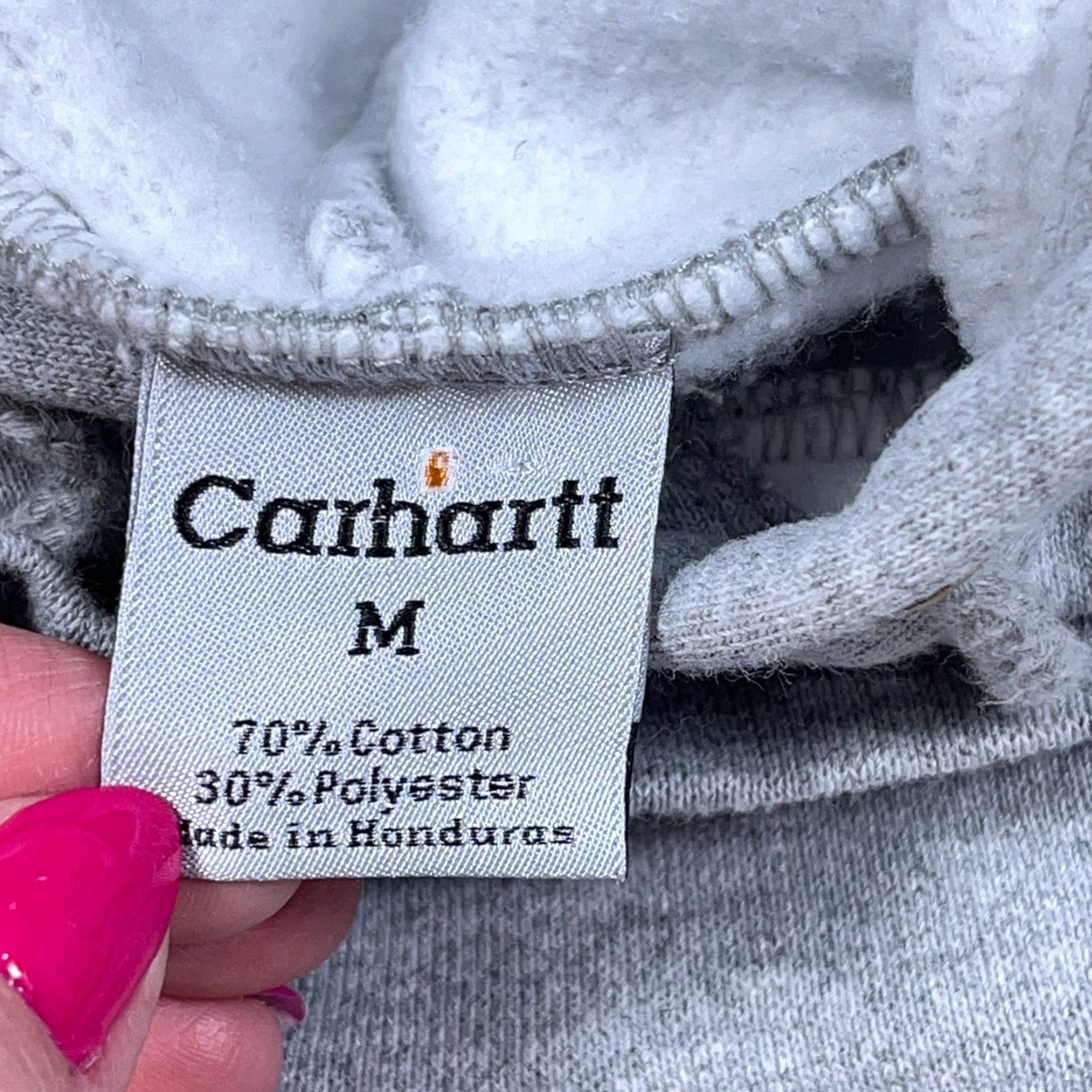 Carhartt VINTAGE Carhartt Hoodie Men M Medium Heather Gray Pullover Sweatshirt Work Zip Crew Neck All Seasons Hooded Solid Gray 90s Style Mens Size US M / EU 48-50 / 2 - 2 Thumbnail