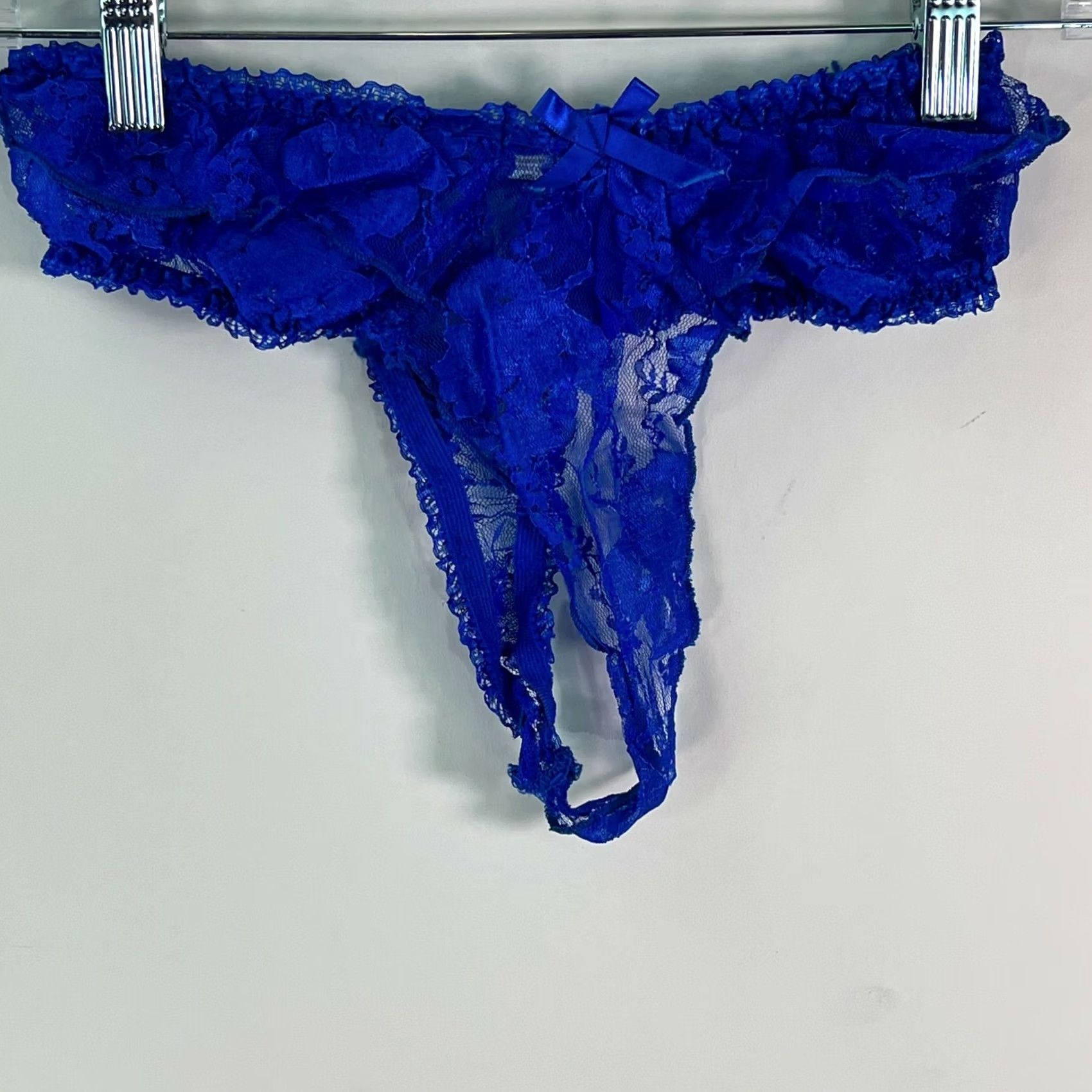 Vintage Escante Lace Trim Spaghetti Strap Blue Longline Bra Set Size Medium Womens Size ONE SIZE - 4 Thumbnail