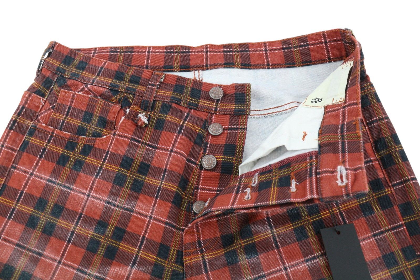 R13 TAILORED DROP 27 Ash Red Plaid 85766 Size 27" / US 4 / IT 40 - 4 Thumbnail