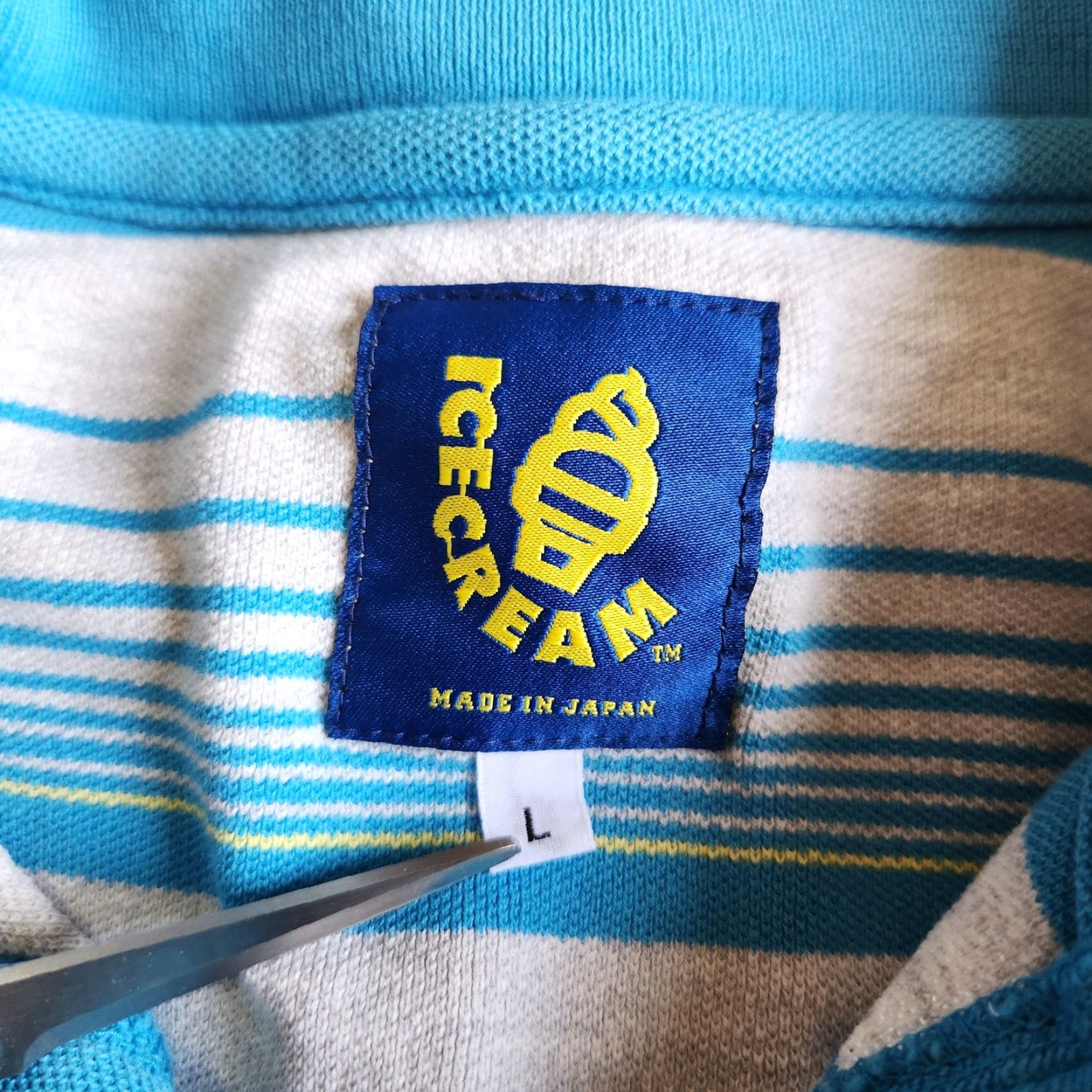 Billionaire Boys Club Billionaire Boys Club Ice Cream Mens L Polo Shirt Made In Japan Blue Grey Cotton Shirt Size US L / EU 52-54 / 3 - 3 Thumbnail