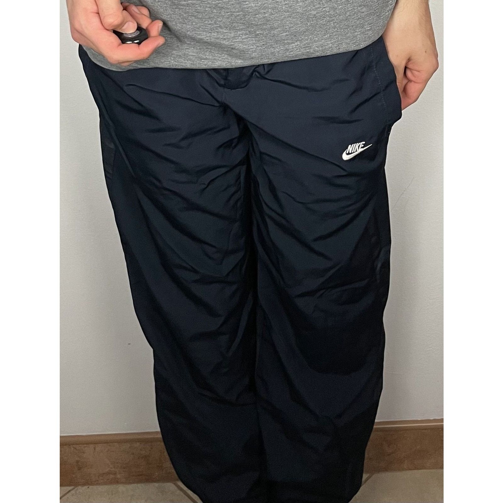 Nike × Vintage Nike Sportswear Mens Navy Swoosh High-Rise Track Pants Large Size US 30 / EU 46 - 2 Thumbnail