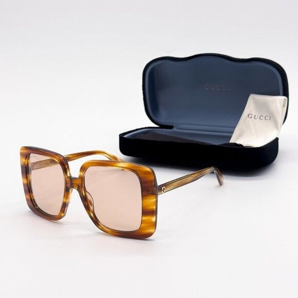 Gucci NEW GUCCI GG1314S 003 SUNGLASSES WOMEN HAVANA BROWN OVERSIZE Size ONE SIZE - 1 Thumbnail