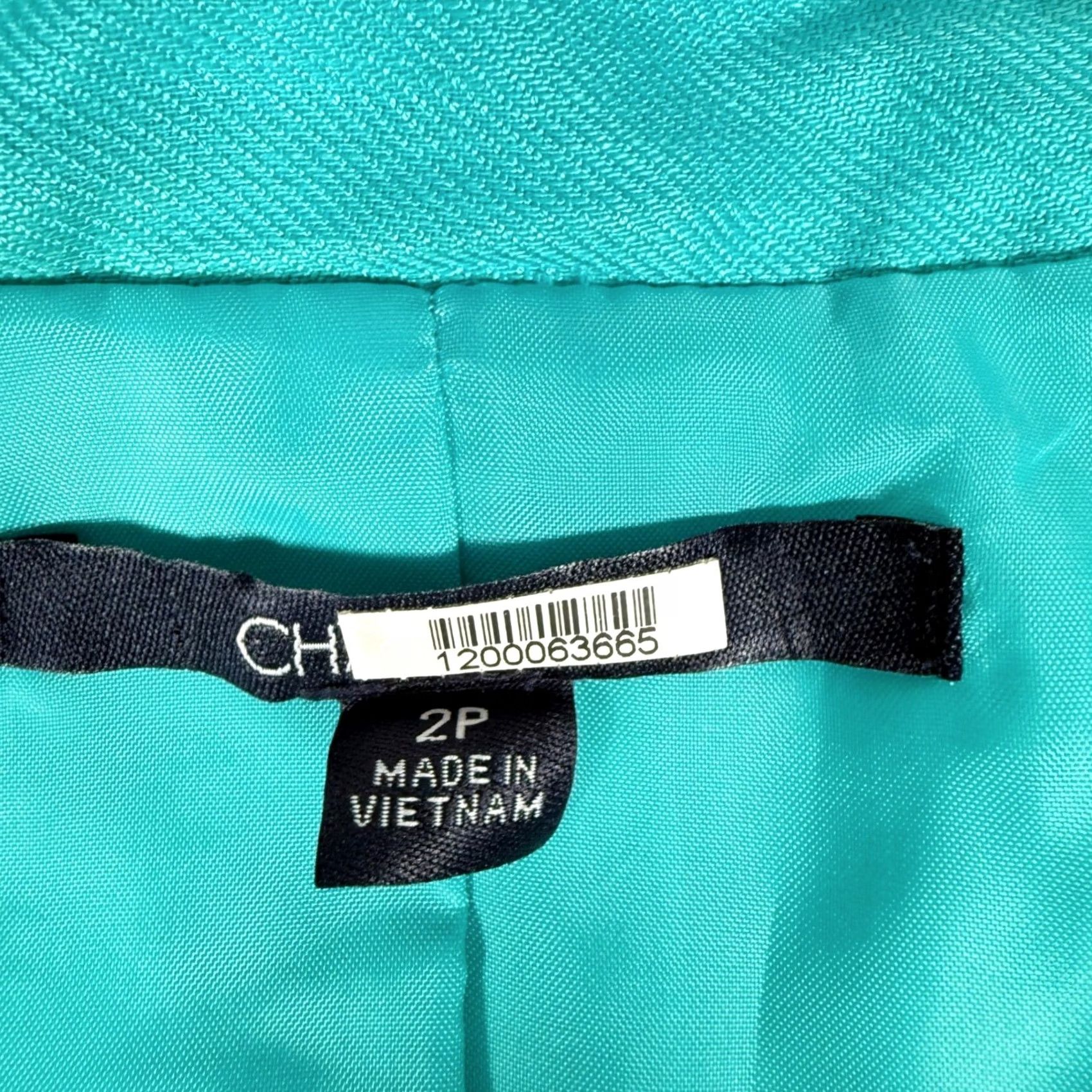 Chaps VINTAGE CHAPS Blazer 2P Teal Linen Blend Single Button 3/4 Sleeve Women Business Casual Size XS / US 0-2 / IT 36-38 - 5 Thumbnail