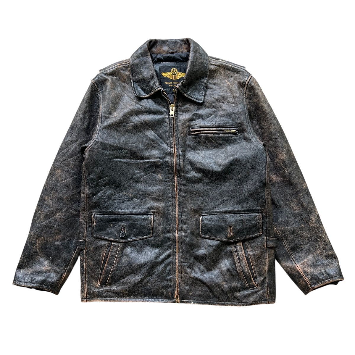 Vintage Vintage Morgan Productions Patina Leather Jacket Size US M / EU 48-50 / 2 - 3 Thumbnail