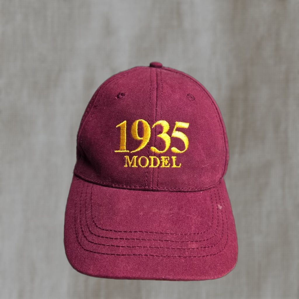 Vintage VINTAGE 1935 Model Hat Baseball Cap Born In 1935 Grandpa Dad Birthday Gift Otto Men One Size Red Hat 1935 Theme Birthday Mens Size ONE SIZE - 1 Thumbnail