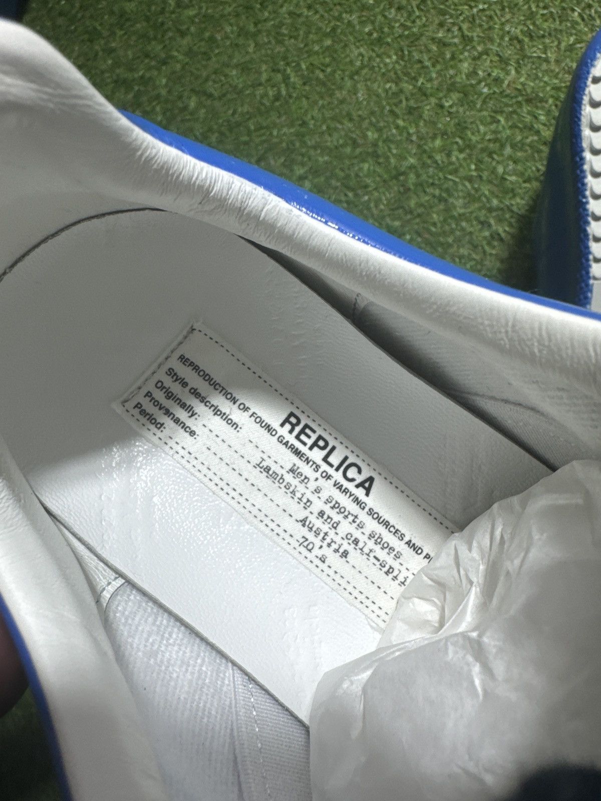 Maison Margiela Maison Margiela Replica Gats Sneakers Rubber Patent Blue Size US 5.5 / EU 38 - 5 Thumbnail