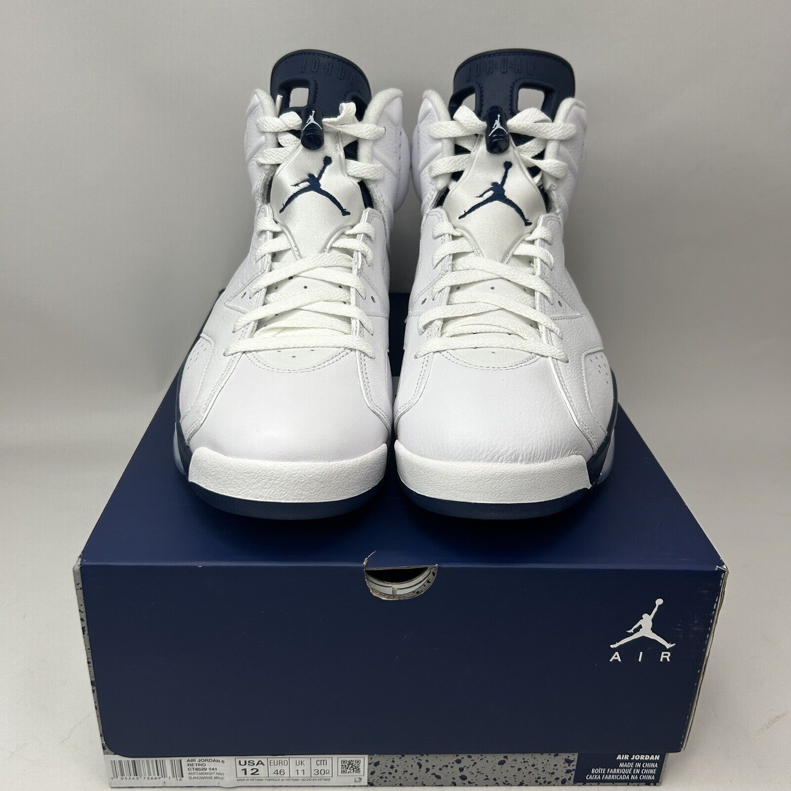 Nike Nike Air Jordan 6 Retro “Midnight Navy” 2023 Size US 12 / EU 45 - 2 Thumbnail