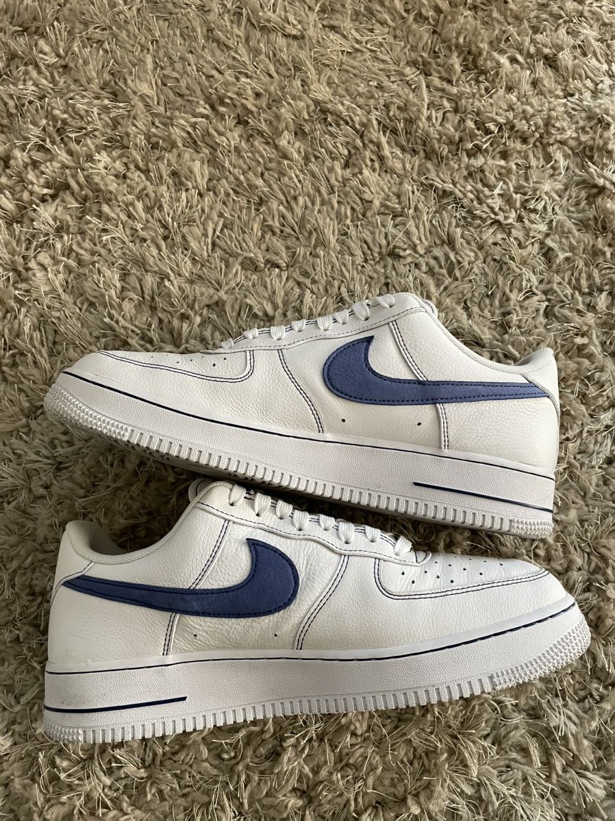 Nike Nike Air Force 1 White Deep Royal Size US 11.5 / EU 44-45 - 4 Thumbnail