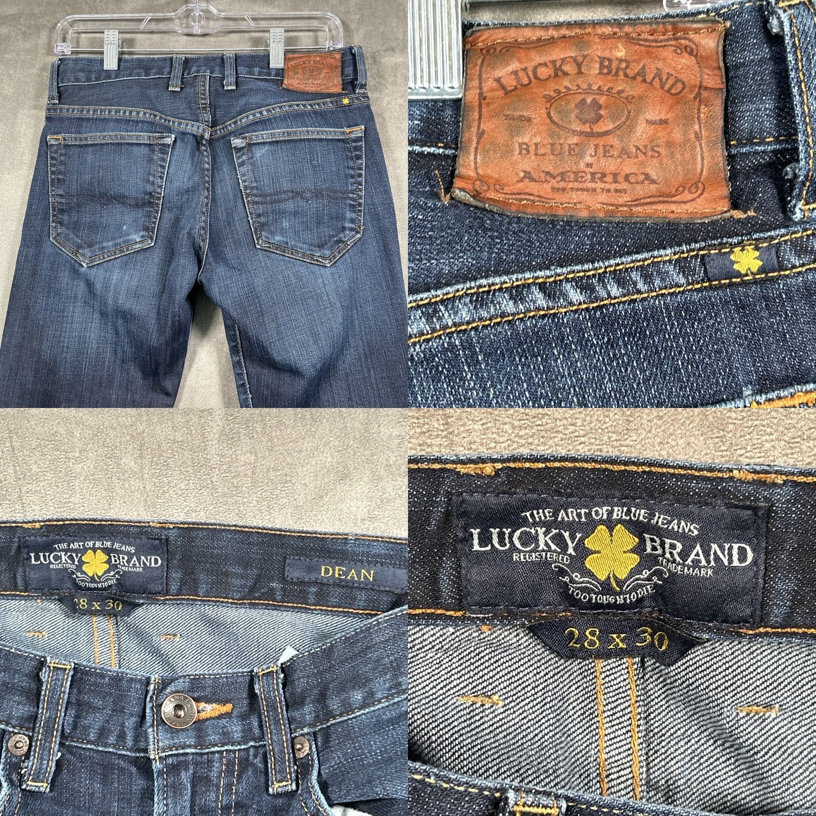 Lucky Brand Lucky Brand Jeans Dean Mens 28x30 Blue Denim 5 Pocket Straight Leg Slim Jeans Size US 28 / EU 44 - 8 Thumbnail