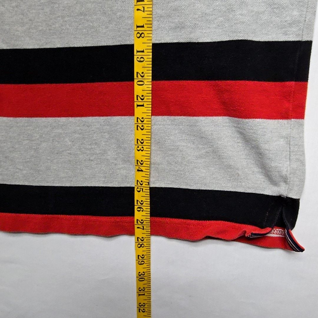 Phat Farm Phat Farm Striped Polo Shirt Red Black Gray Mens M Top Y2K Size US M / EU 48-50 / 2 - 10 Thumbnail