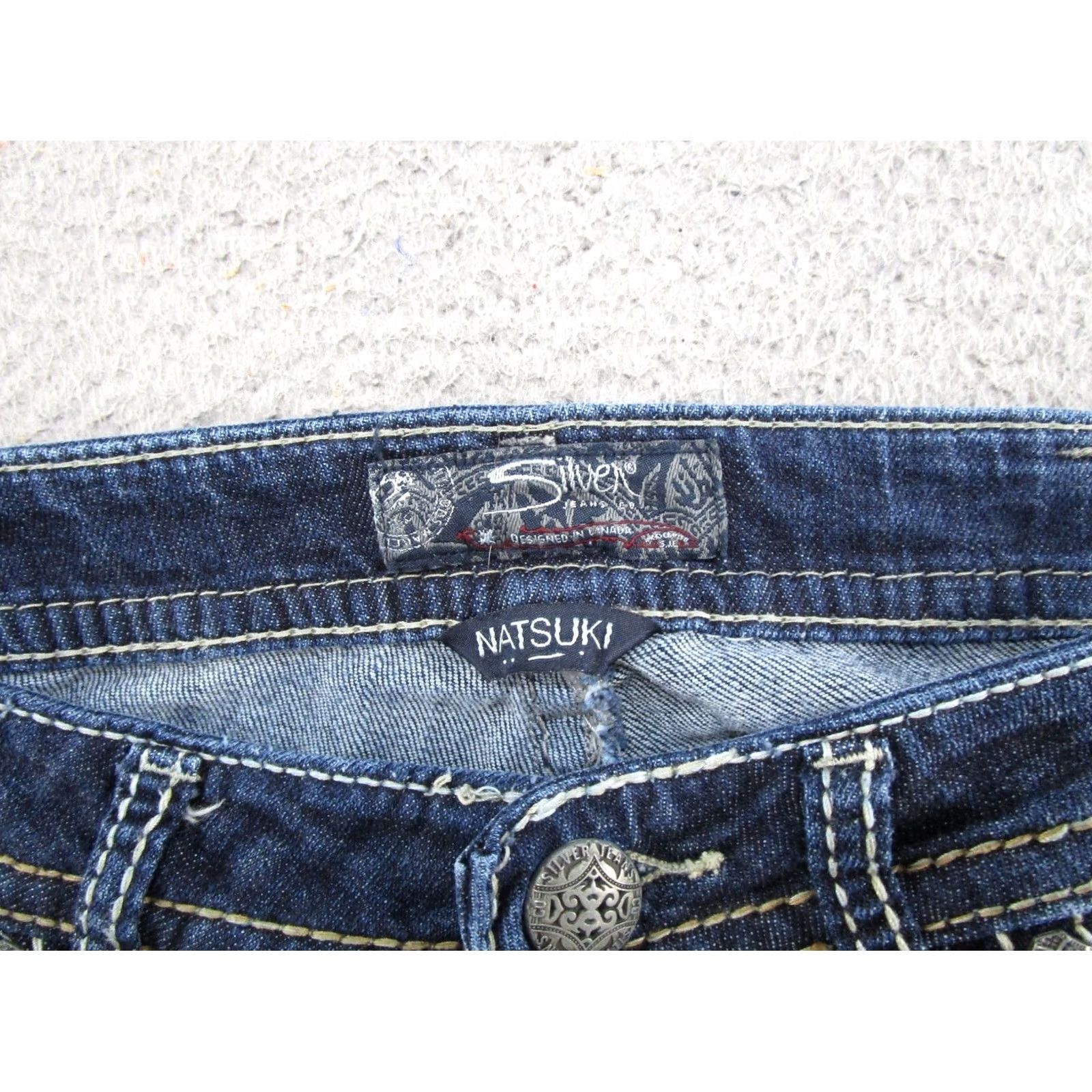 Silver Jeans Co. Silver Jeans Co Natsuki Blue Stretch Denim Jeans Womens Size 31 Regular - Bootcut, 5-Pocket, Denim, ZIP, Dark, VTG Size 24" / US 00 / IT 34 - 4 Thumbnail