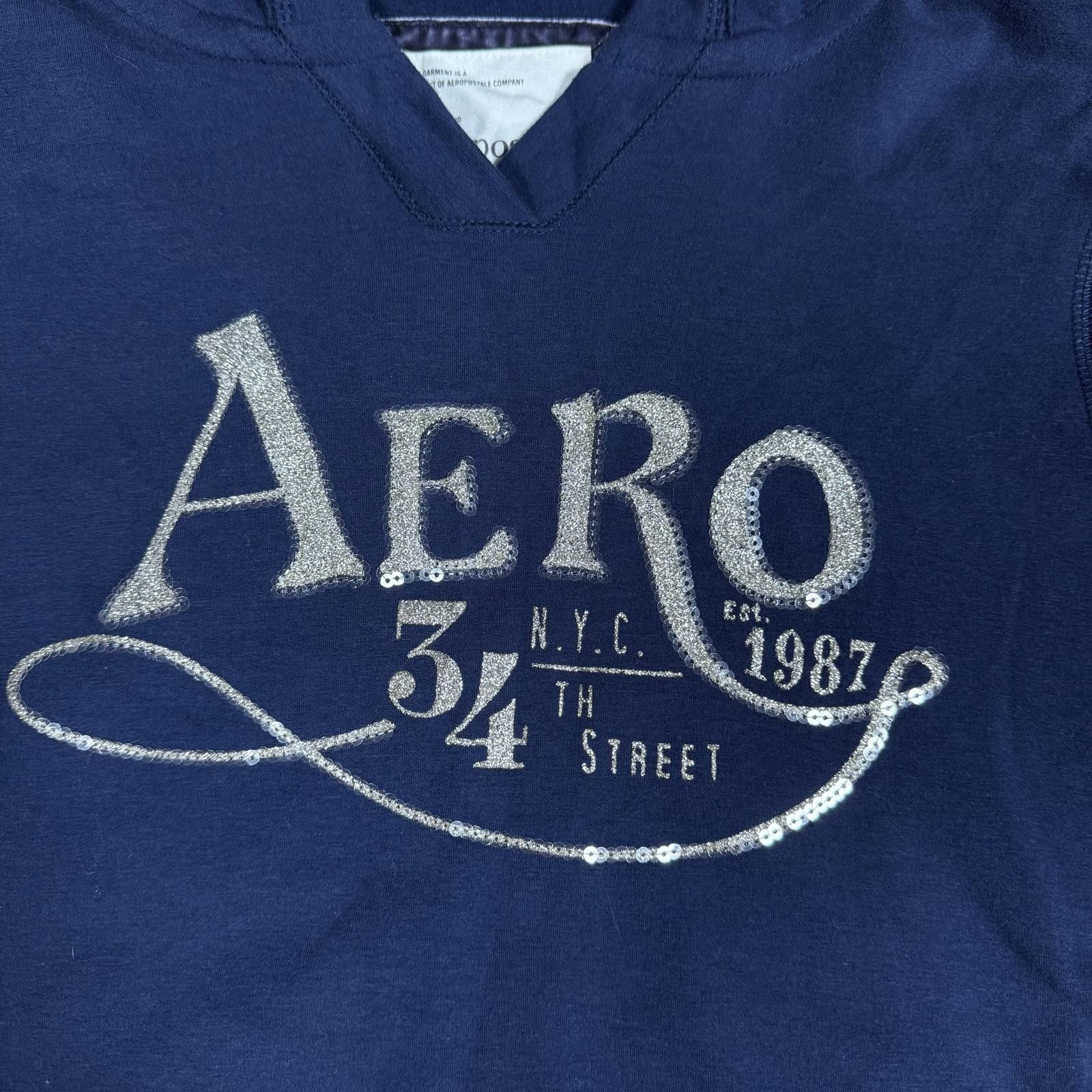 Aeropostale Aeropostale Navy Graphic Hoodie Women’s Medium Size M / US 6-8 / IT 42-44 - 4 Thumbnail