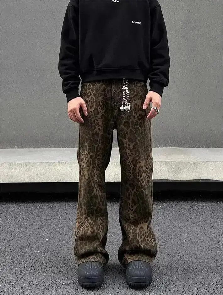 Japanese Brand Retro loose fitting leopard print jeans Size US 32 / EU 48 - 6 Thumbnail