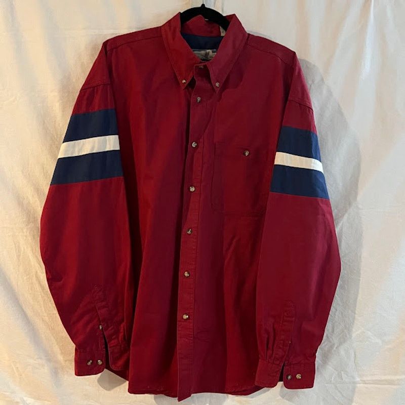 Vintage VTG Tidewater Traders Red White Navy Button Down Shirt L Size US L / EU 52-54 / 3 - 1 Thumbnail