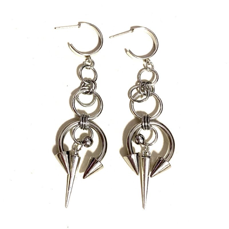 Jewelry Chains Stitched Rivet Goth Charms Earrings Size ONE SIZE - 3 Thumbnail