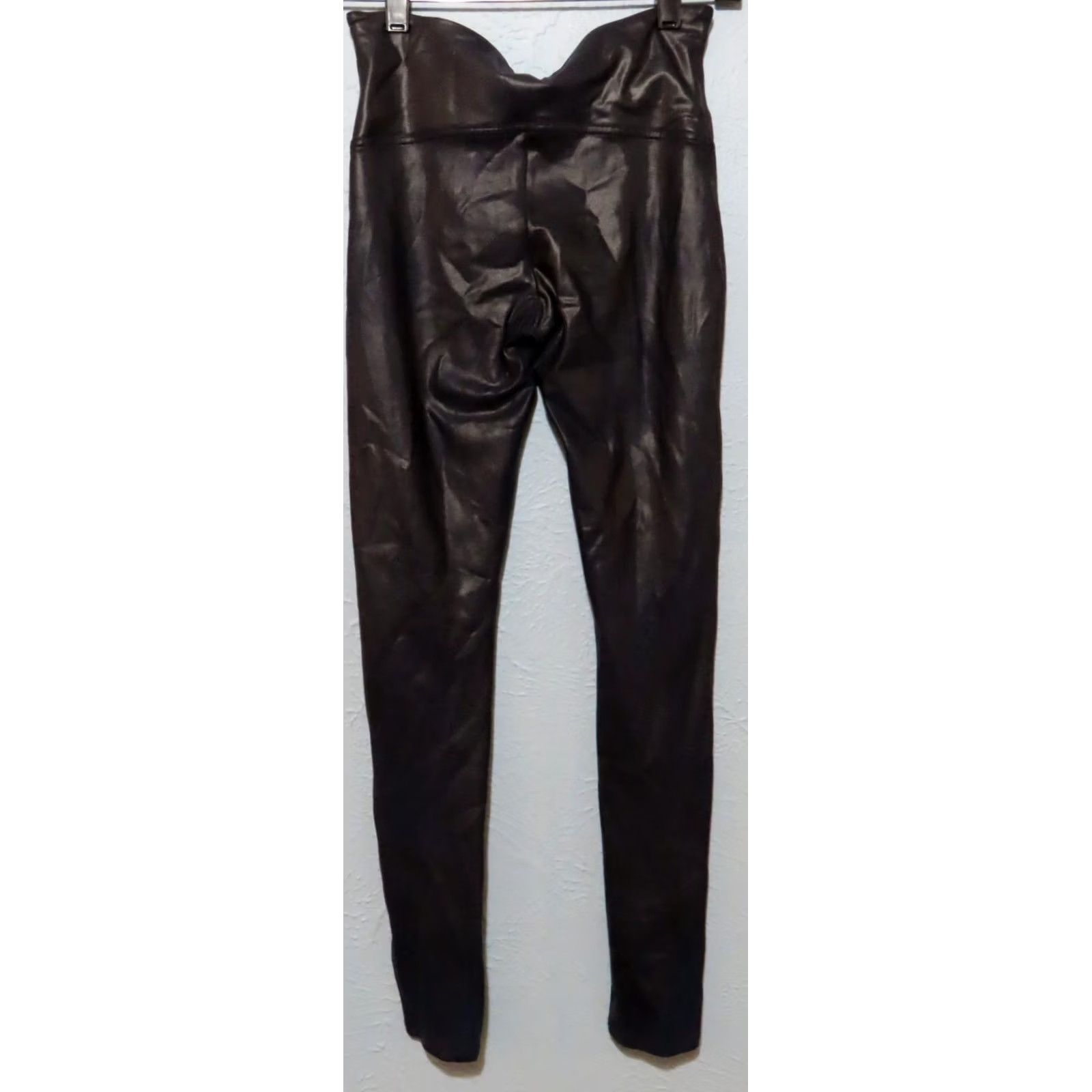 Spanx VINTAGE? No Spanx Leggings Black Faux Leather High Waist Ankle 26 Inseam M Women Regular Size M Black Fold Size 32" / US 10 / IT 46 - 5 Thumbnail