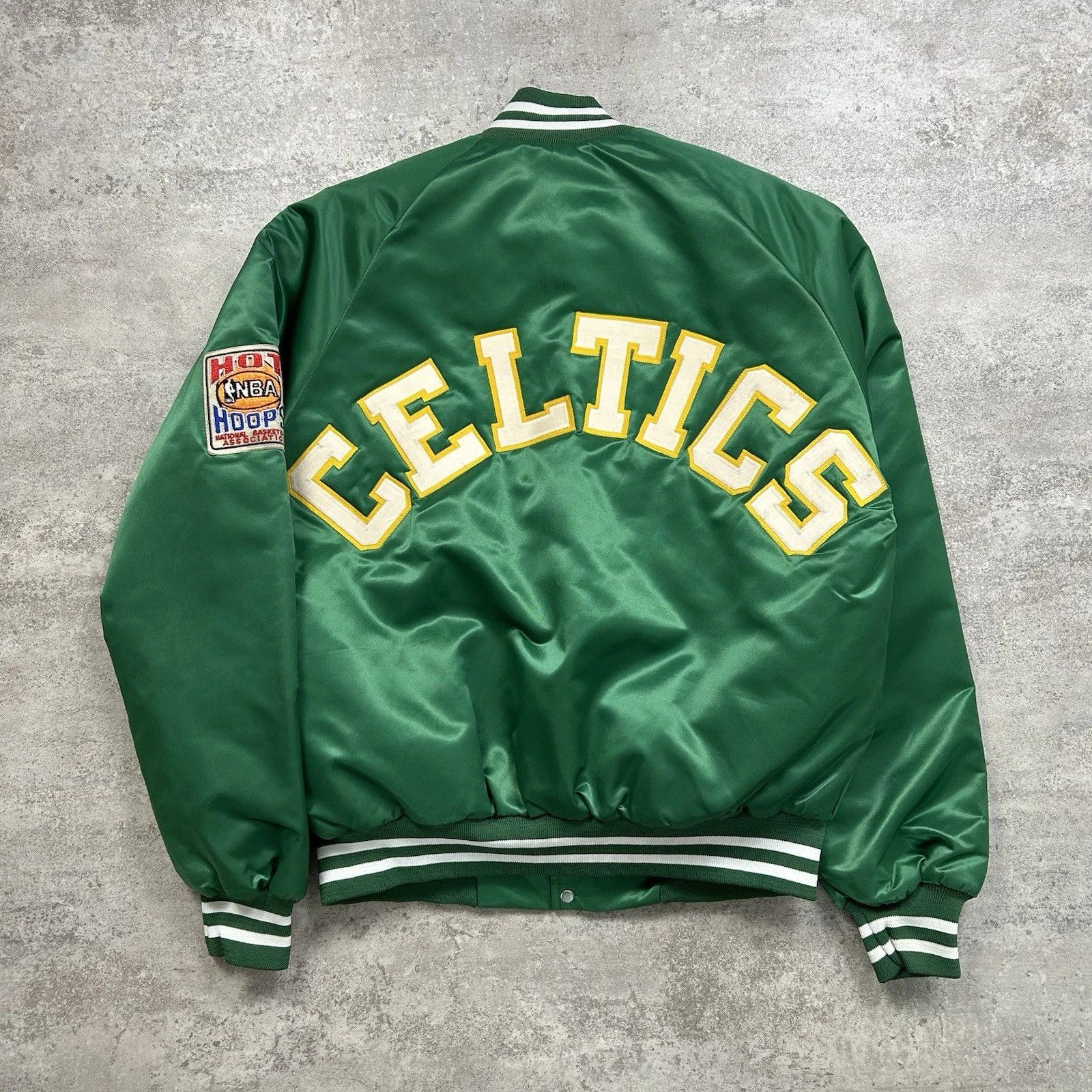 Chalk Line × NBA × Vintage BOSTON CELTICS SATIN BOMBER JACKET SPELL OUT HOT HOOPS Size US M / EU 48-50 / 2 - 1 Thumbnail